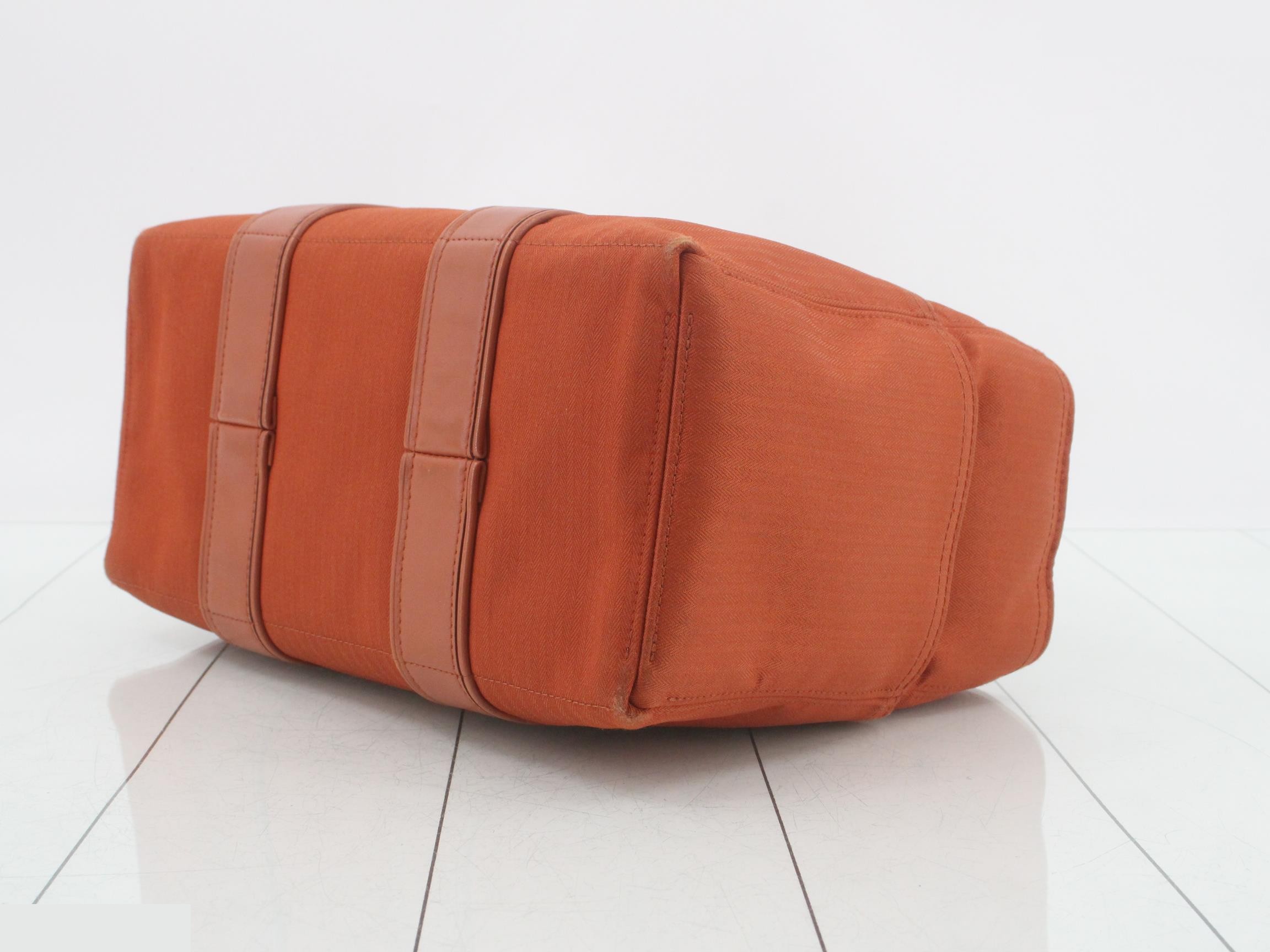 Acapulco PM Canvas/Leather Handbag, Orange — view 6
