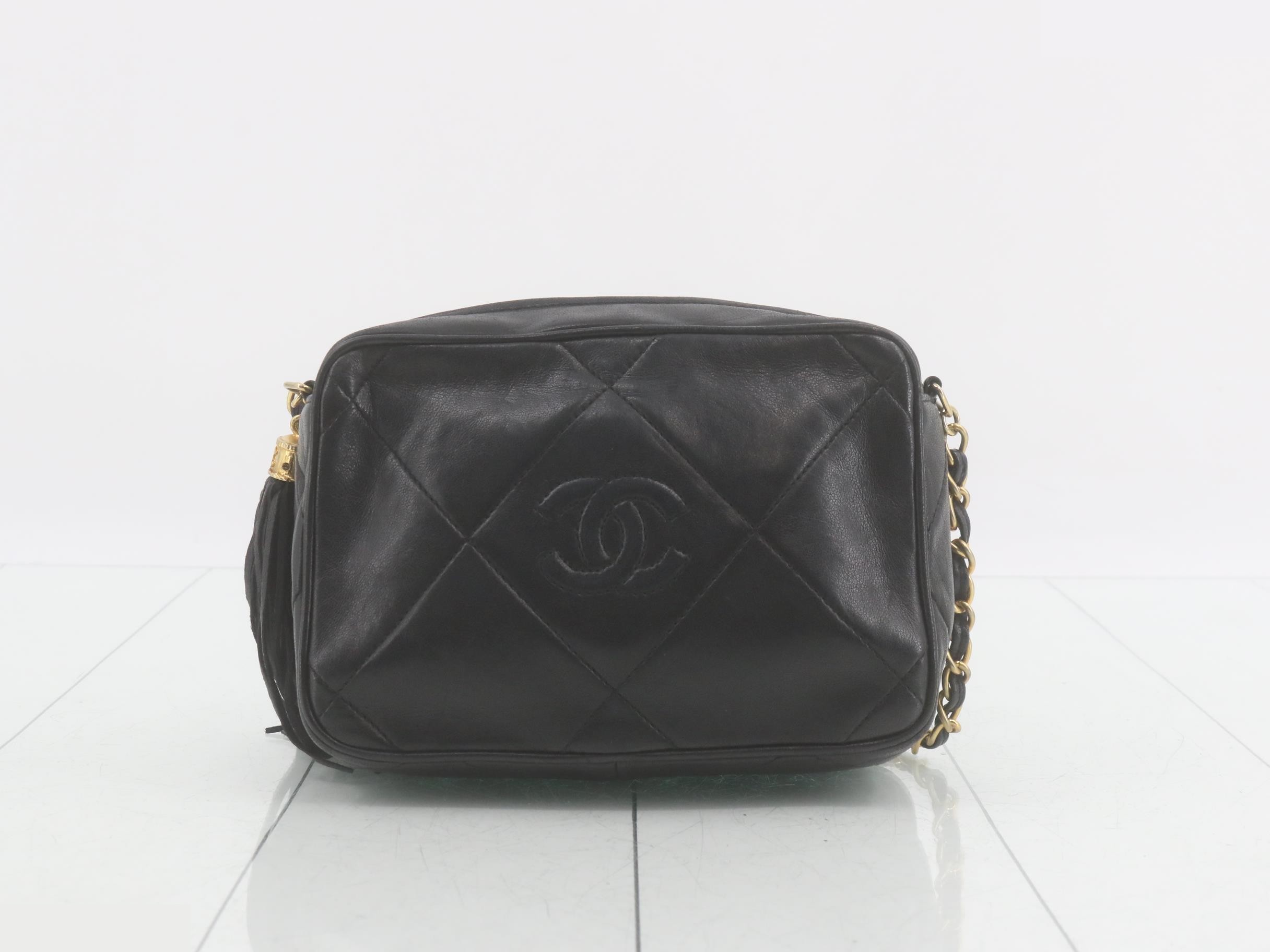 Matelassé fringed camera chain shoulder bag — view 2