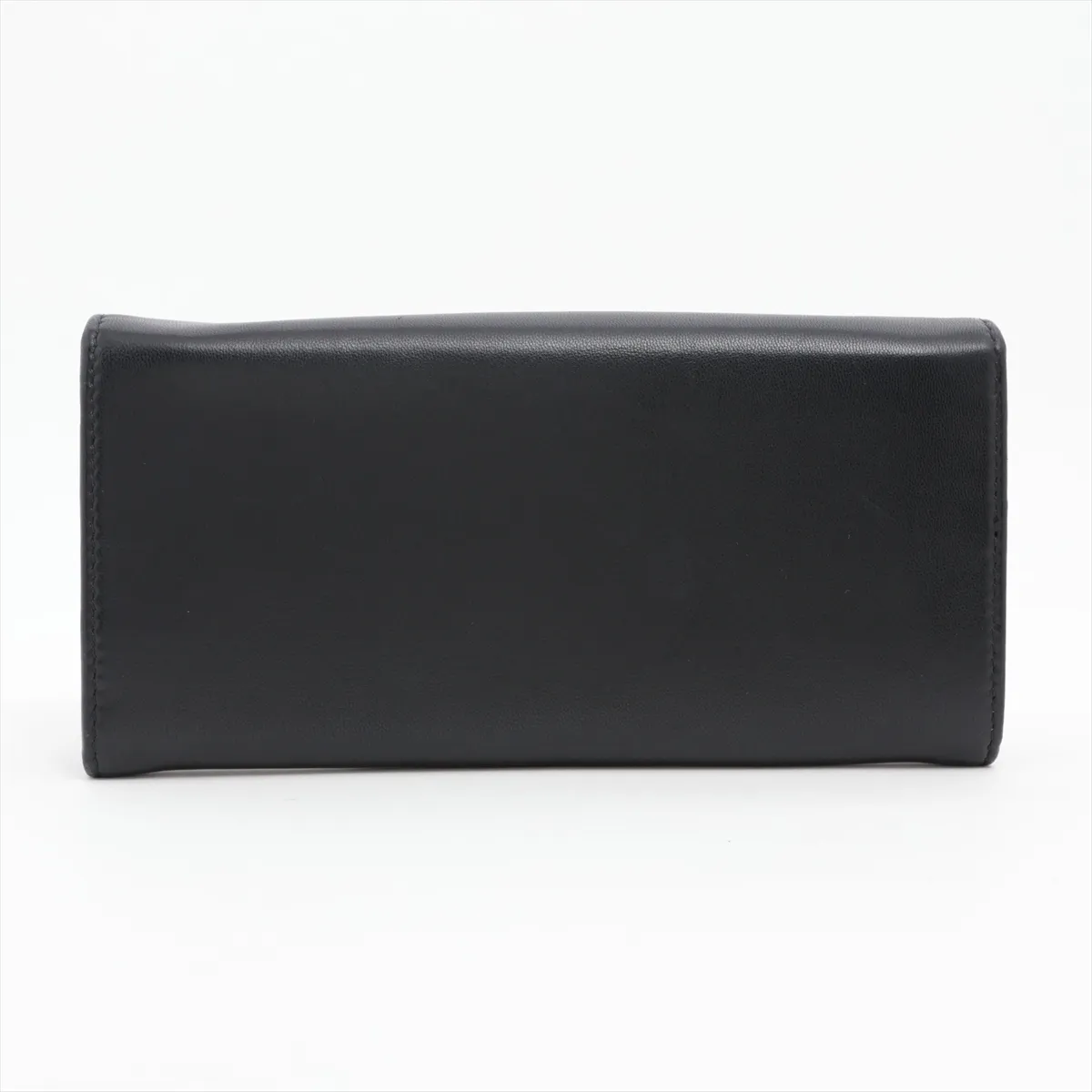 1MH132 Nappa Leather Long Wallet, Black — view 2