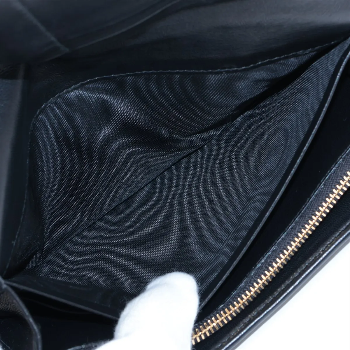 1MH132 Nappa Leather Long Wallet, Black — view 5