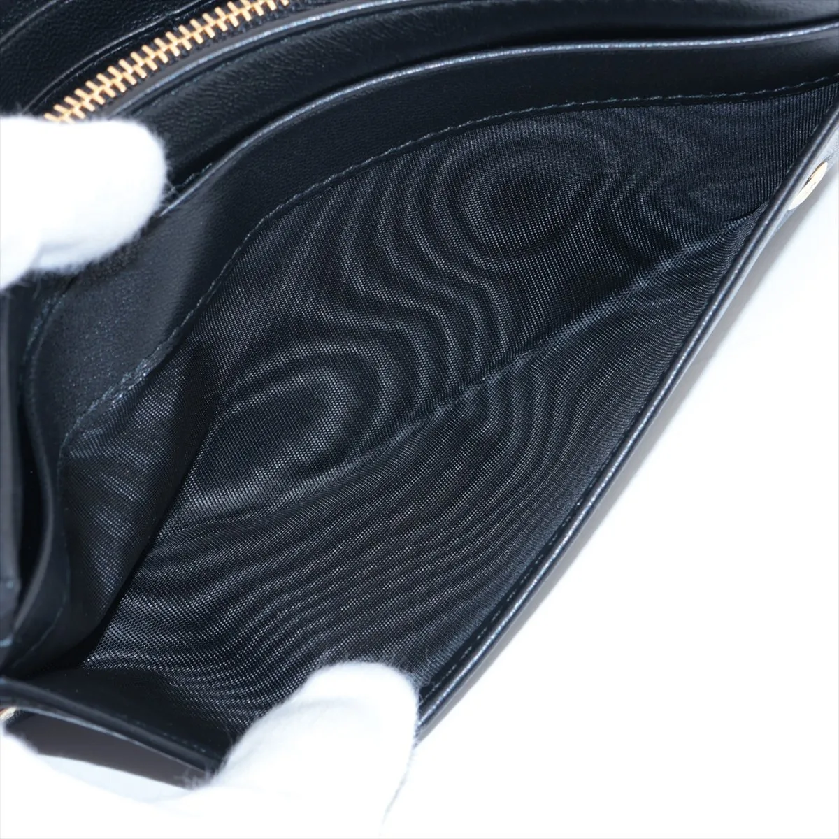 1MH132 Nappa Leather Long Wallet, Black — view 9