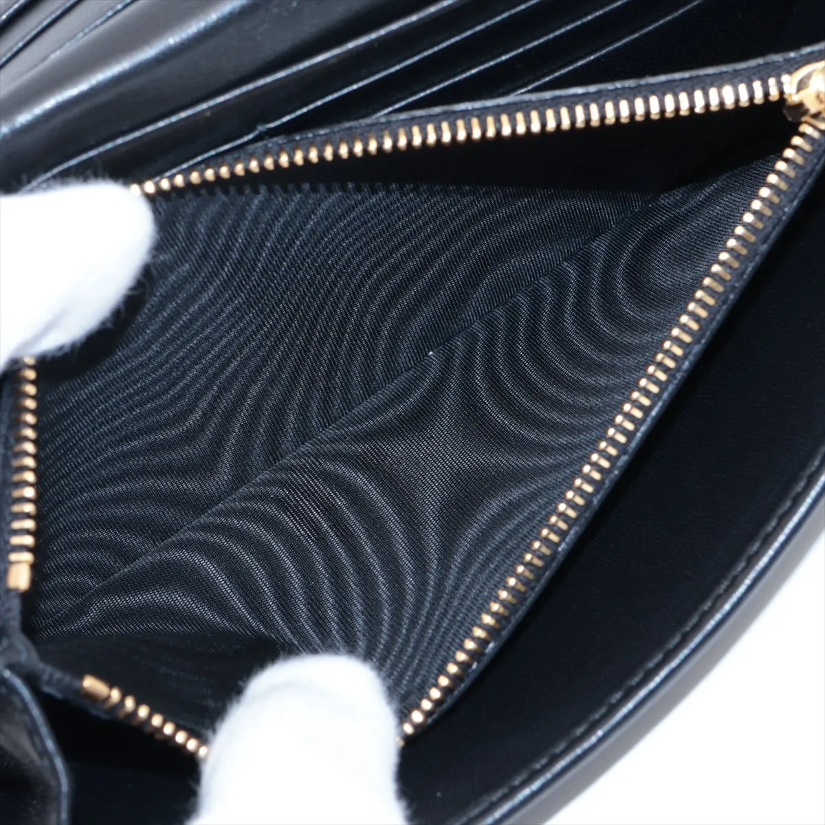 1MH132 Nappa Leather Long Wallet, Black — view 10