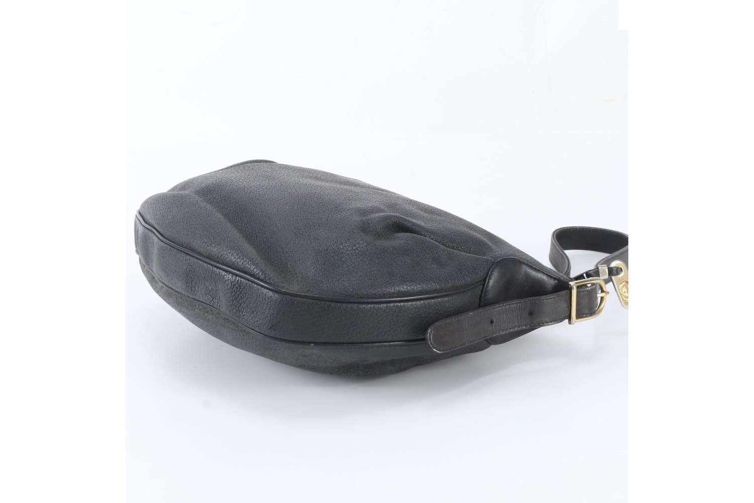 Leather shoulder bag, black. — view 4