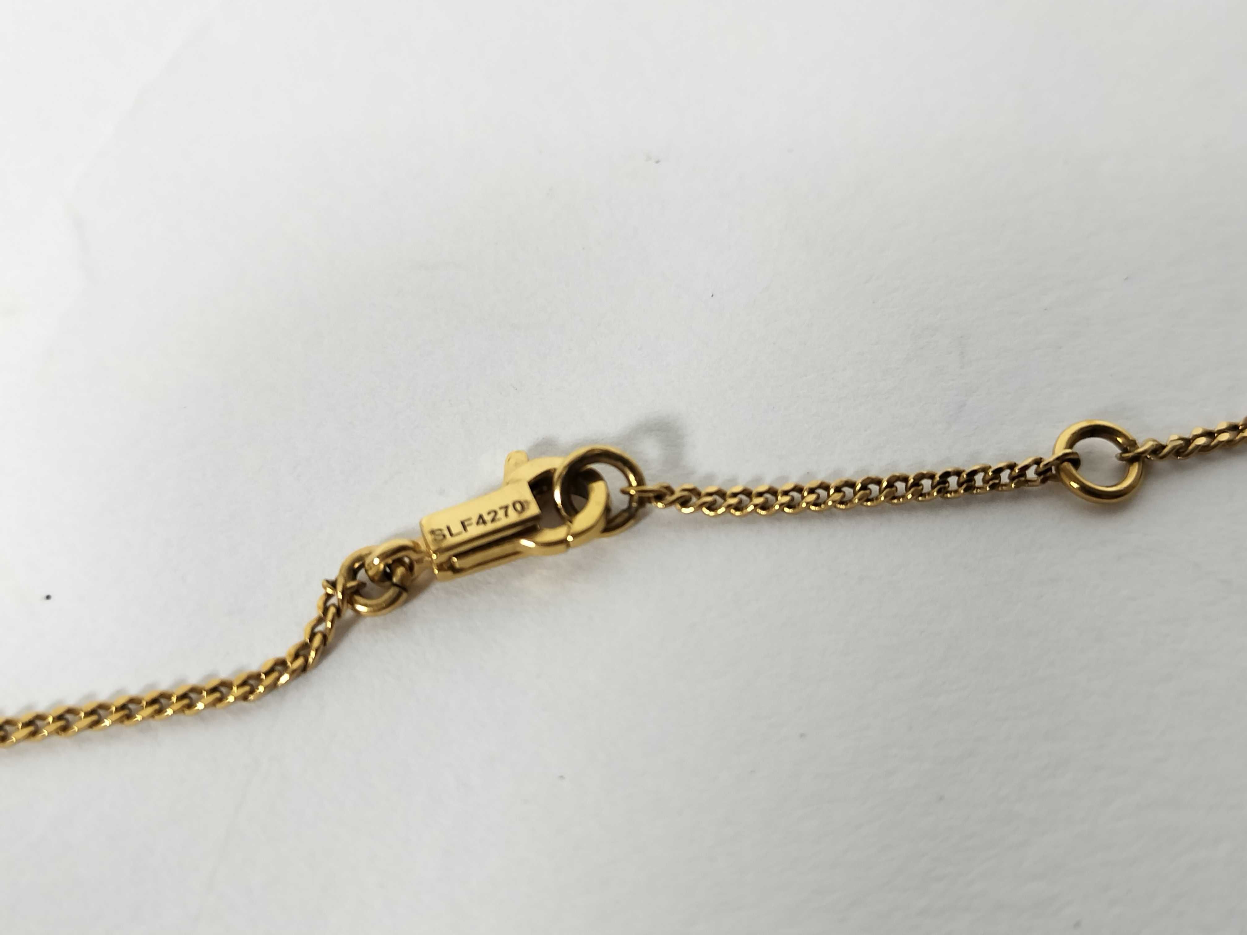 logo plate necklace, gold color necklace — view 4