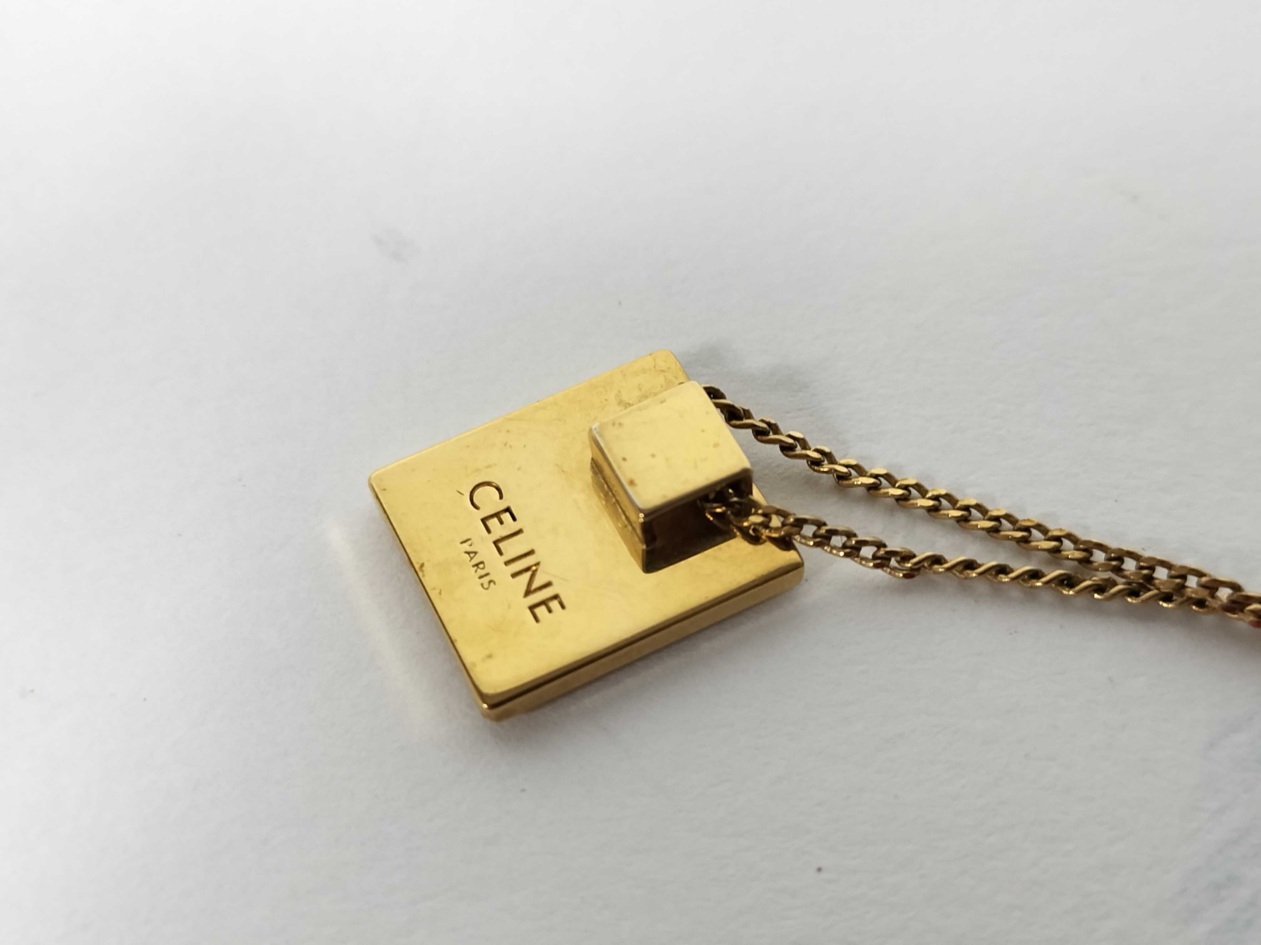 logo plate necklace, gold color necklace — view 9