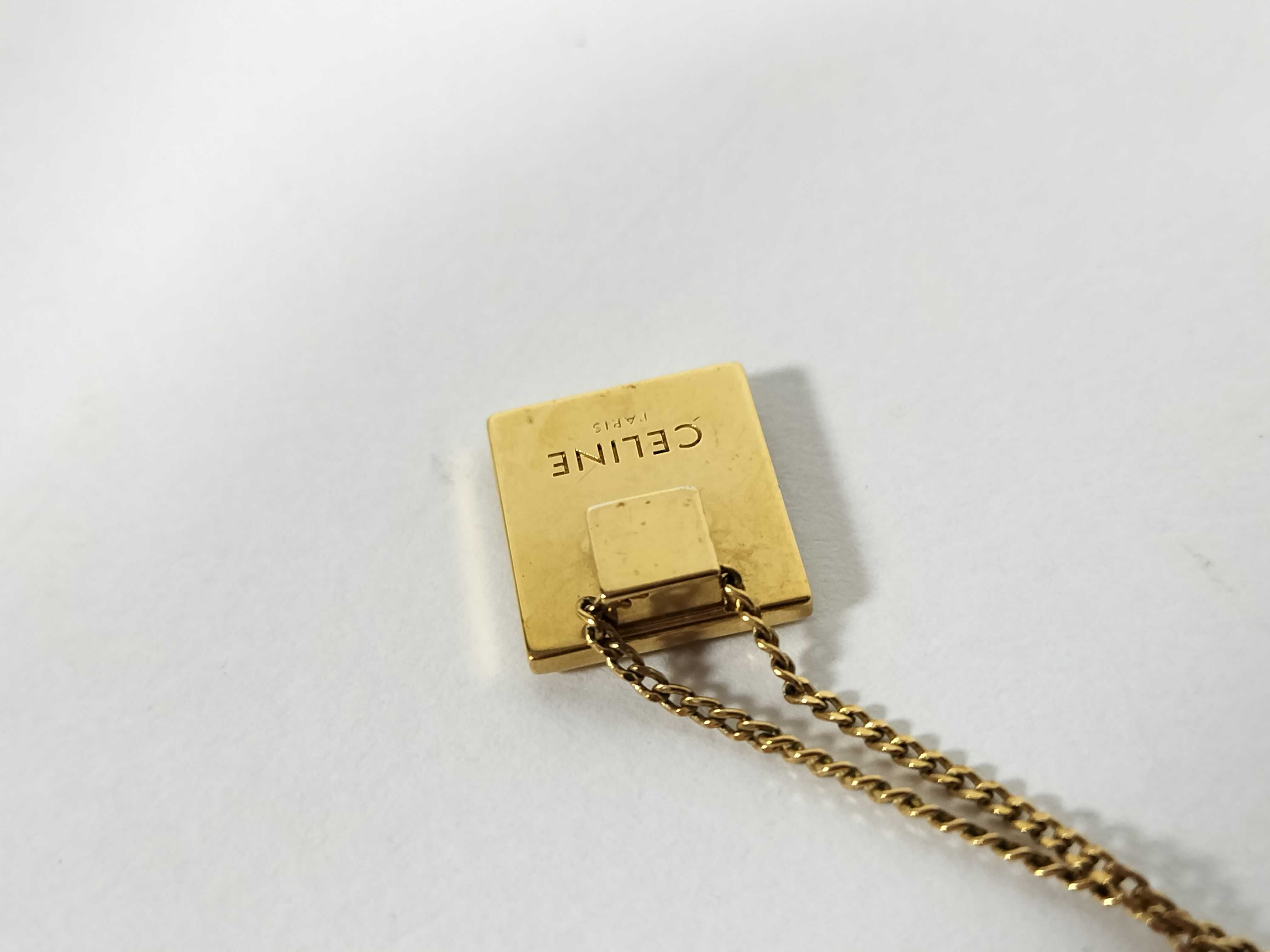 logo plate necklace, gold color necklace — view 10