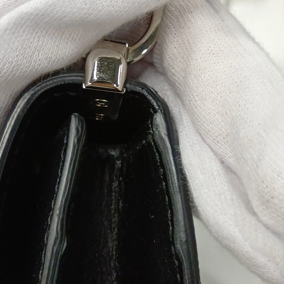 Saffiano Leather Shoulder Bag, Black — view 11