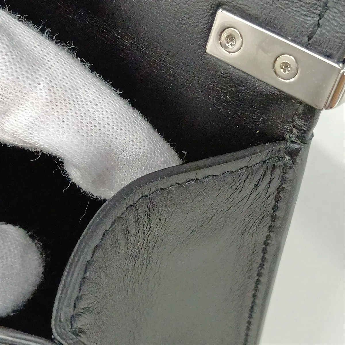 Saffiano Leather Shoulder Bag, Black — view 13