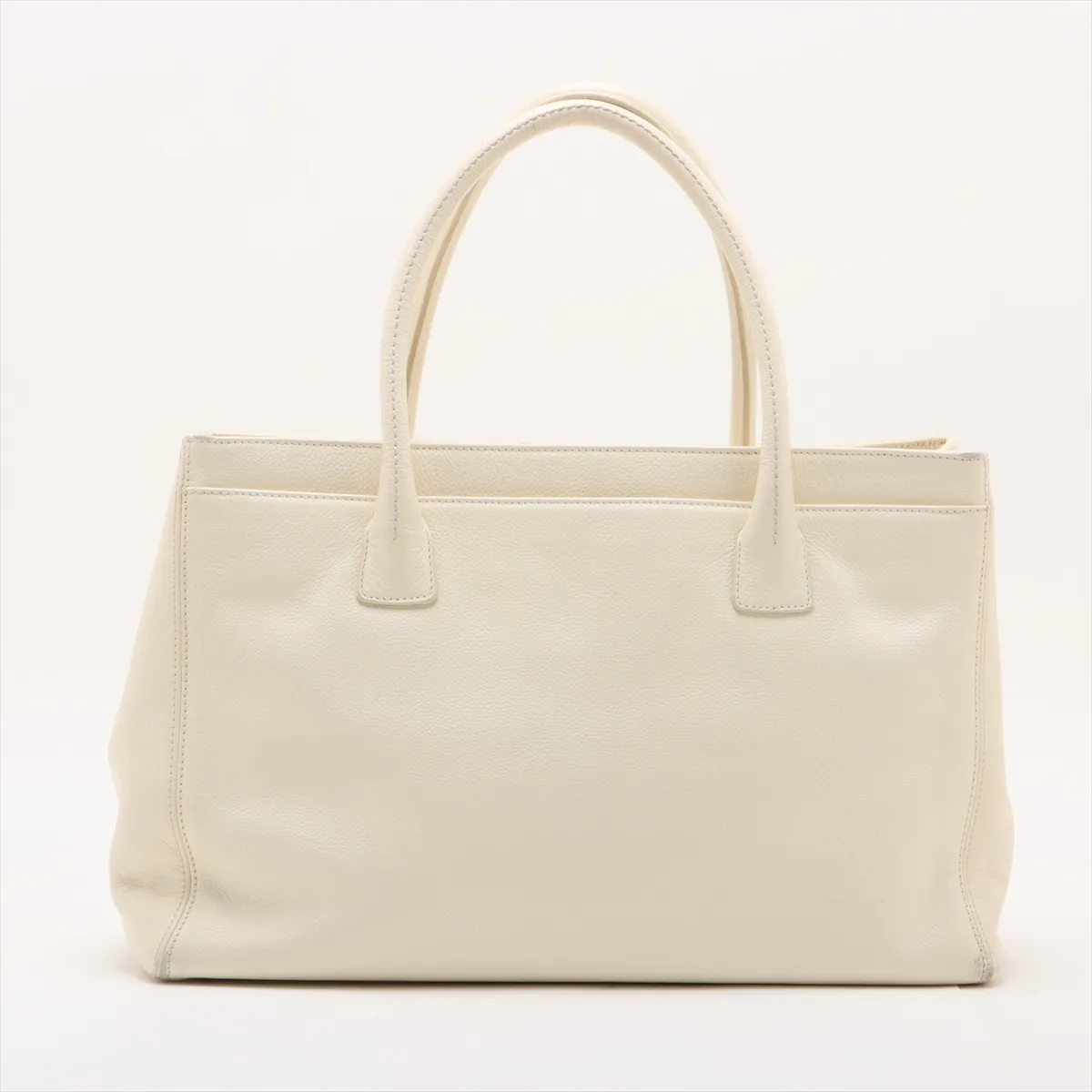 executive leather tote bag 2.55 white silver hardware 10068301 10s — view 2
