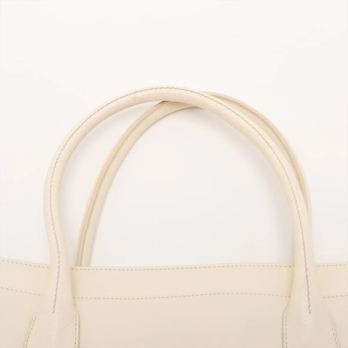 executive leather tote bag 2.55 white silver hardware 10068301 10s — view 6