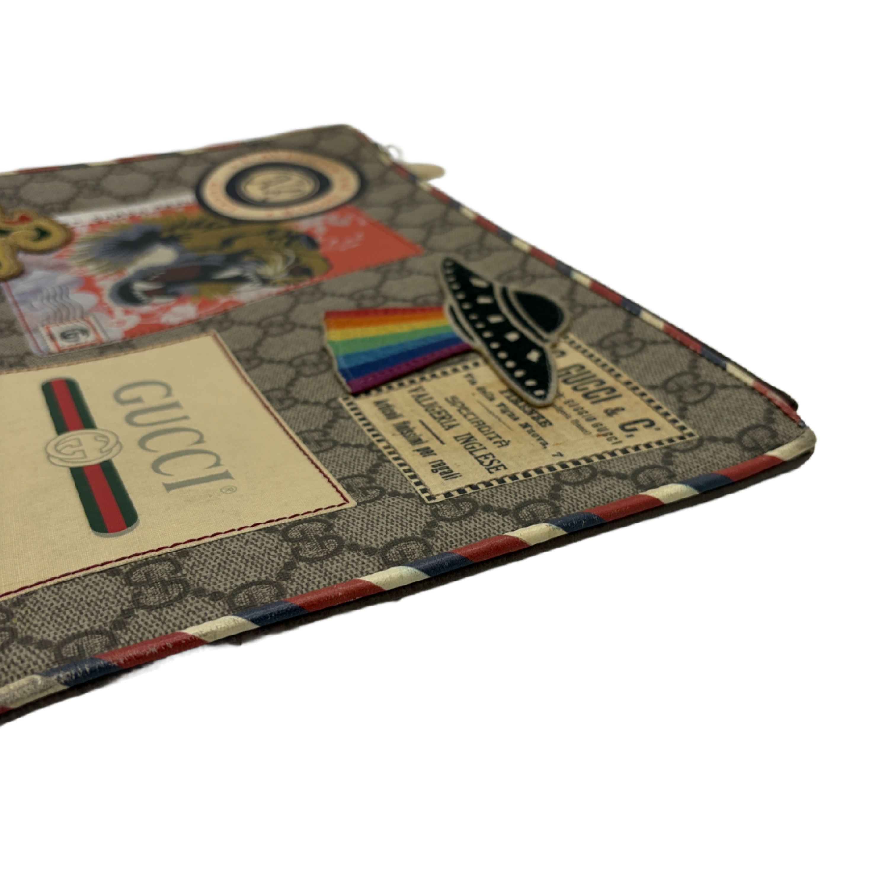 Courier GG Supreme Tiger Patch Clutch Bag — view 7