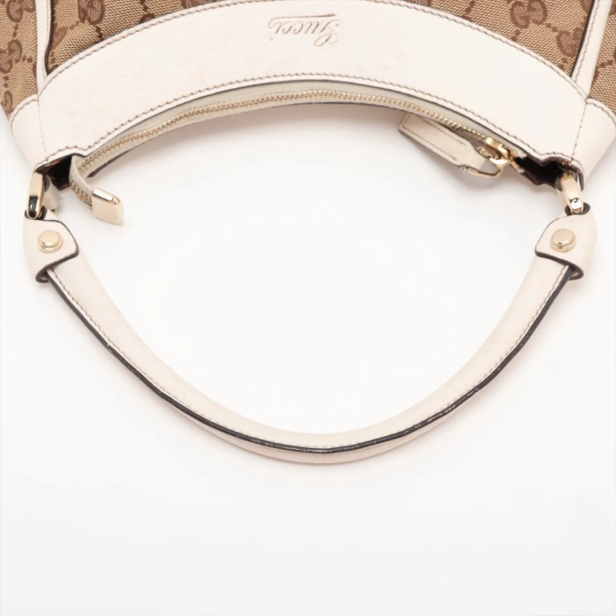 GG Canvas 190525 Canvas x Leather Handbag Beige x White — view 5