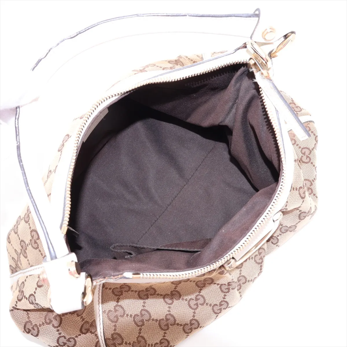 GG Canvas 190525 Canvas x Leather Handbag Beige x White — view 7
