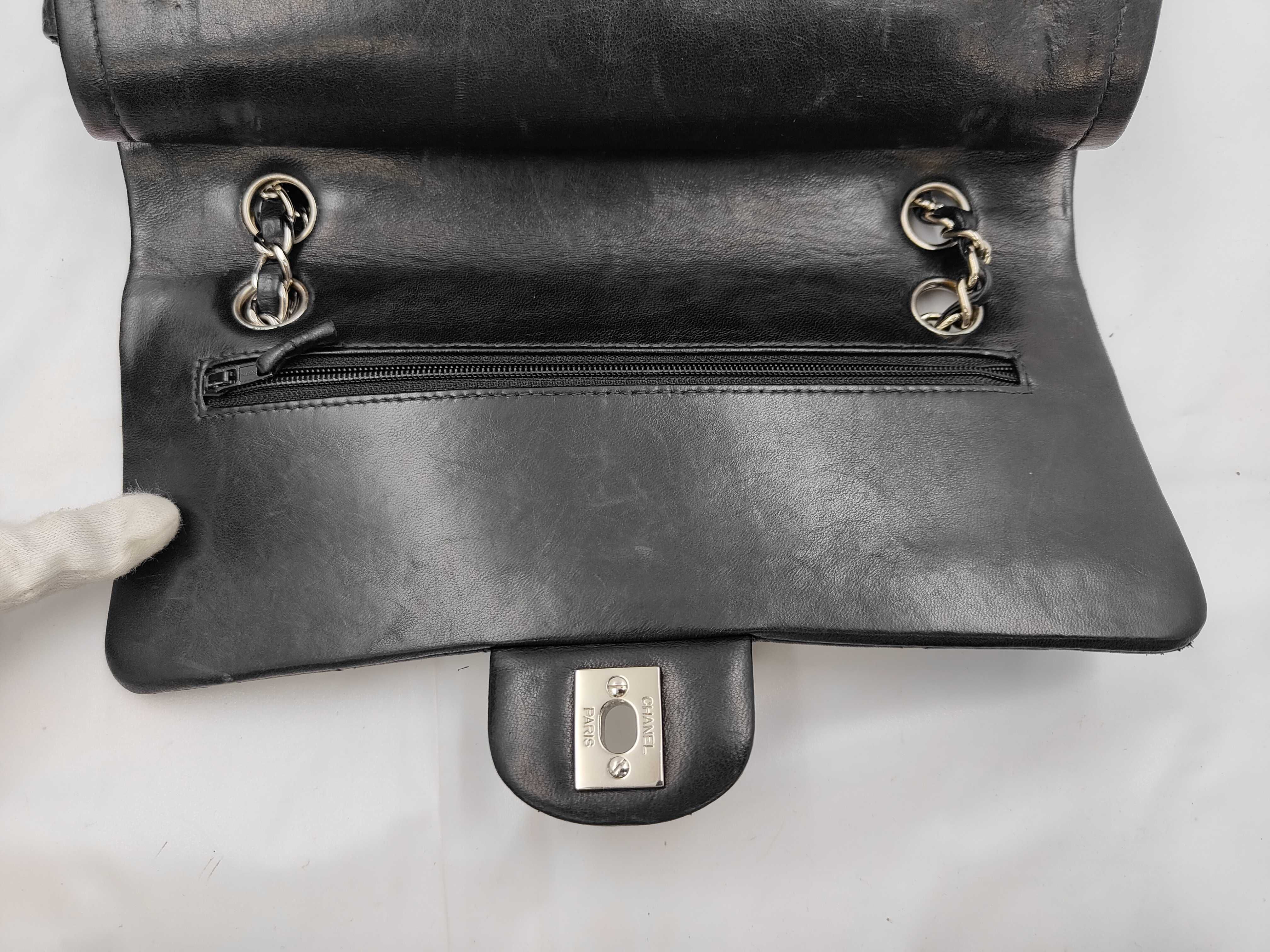 Matelassé 23 Chain Shoulder Bag, Double Flap, Lambskin, Black, Serial Number 6, Seal Shoulder Bag — view 7