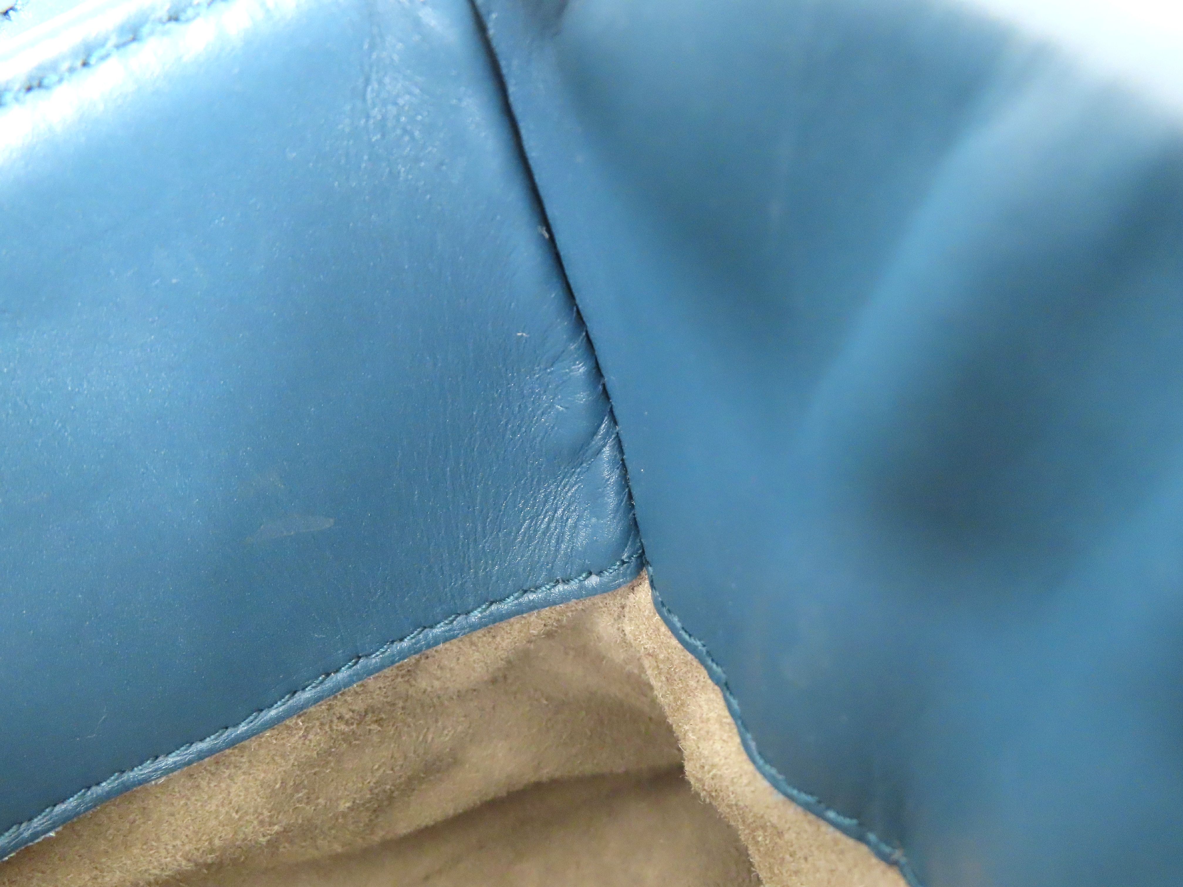 Intrecciato PH- Roma Hand Bag Blue Leather Handbag — view 12