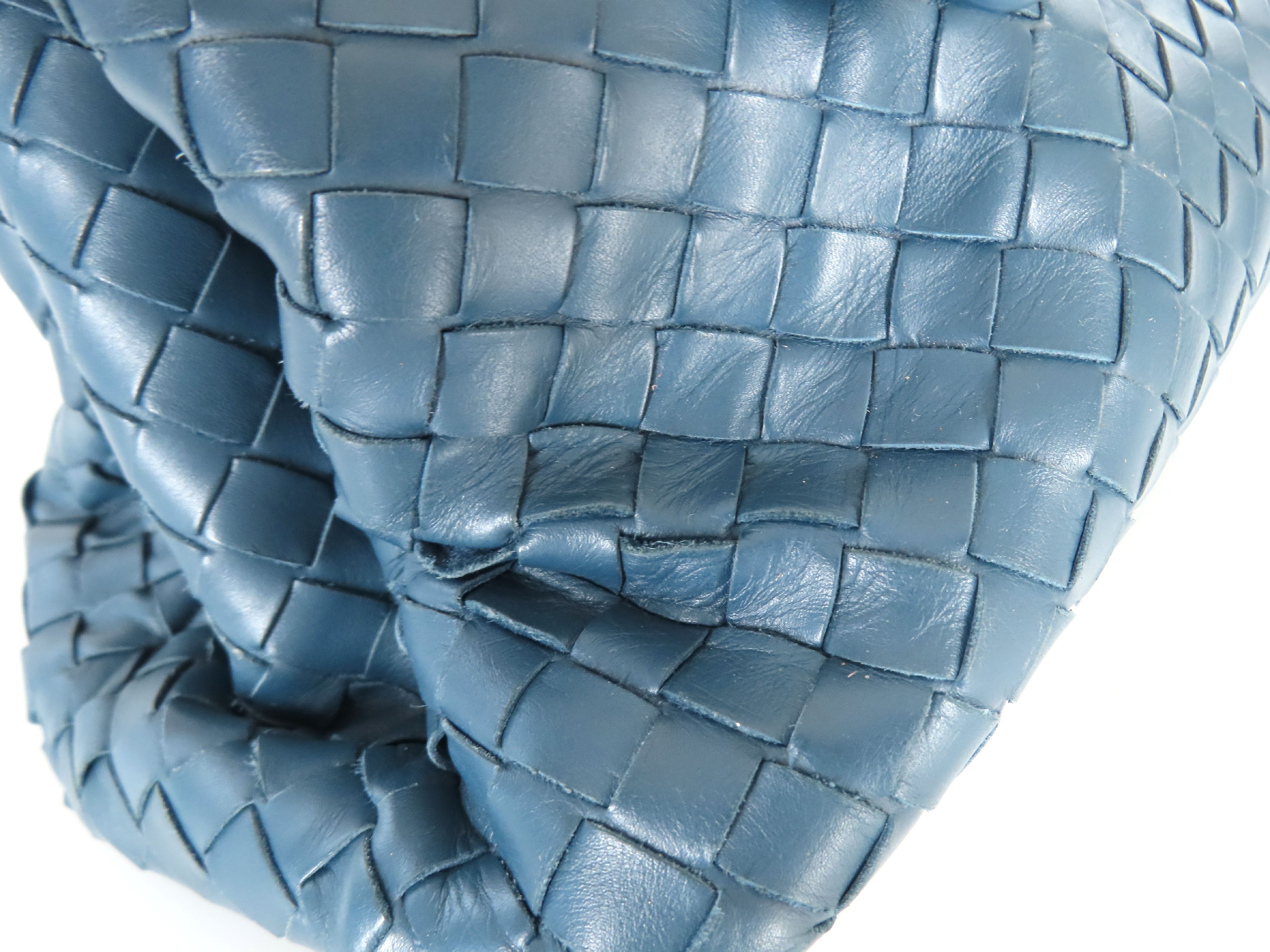 Intrecciato PH- Roma Hand Bag Blue Leather Handbag — view 13