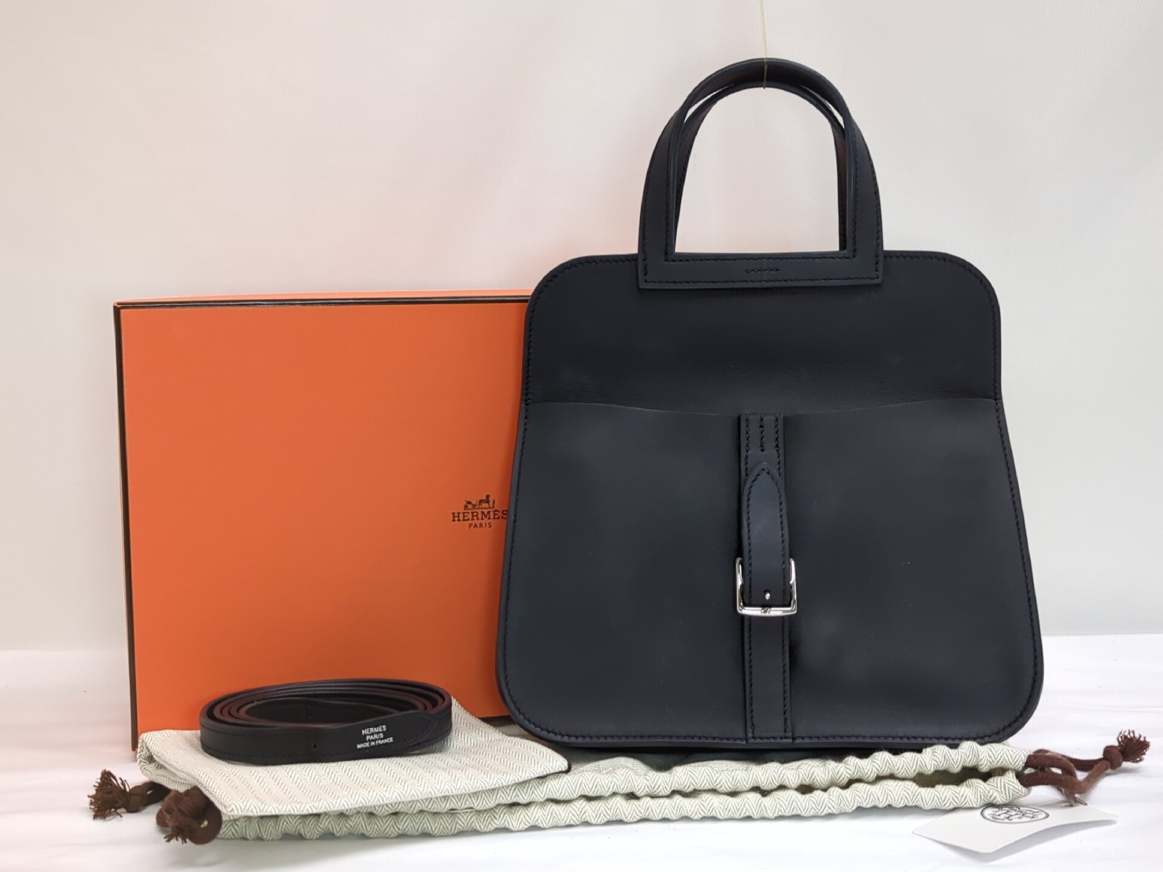 Alzan Mini Swift Black Silver Hardware W Stamp Handbag