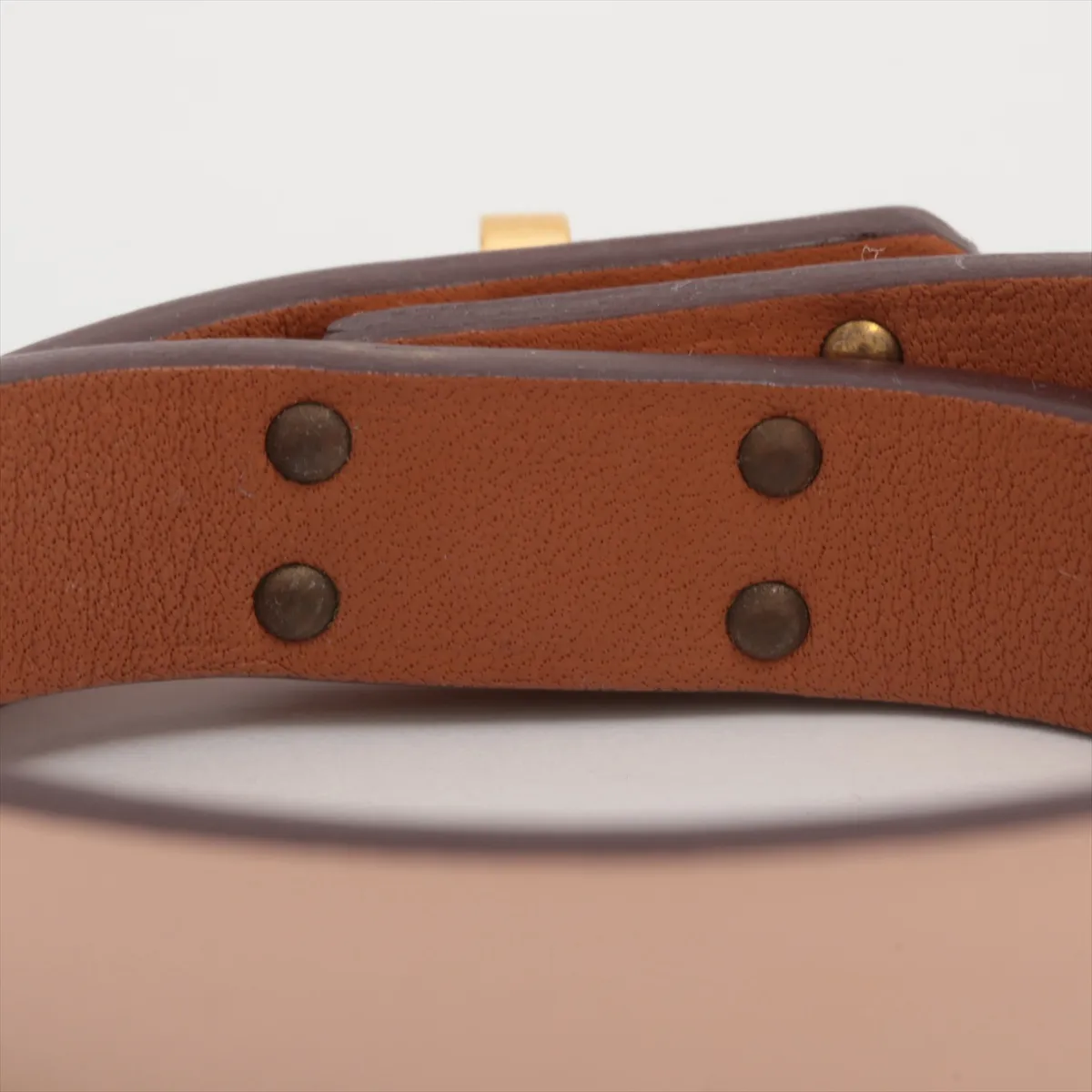 Mini Kelly Double Tour W:2024 Bracelet T2 GP x Leather Pink x Gold. Shows signs of wear including — view 4