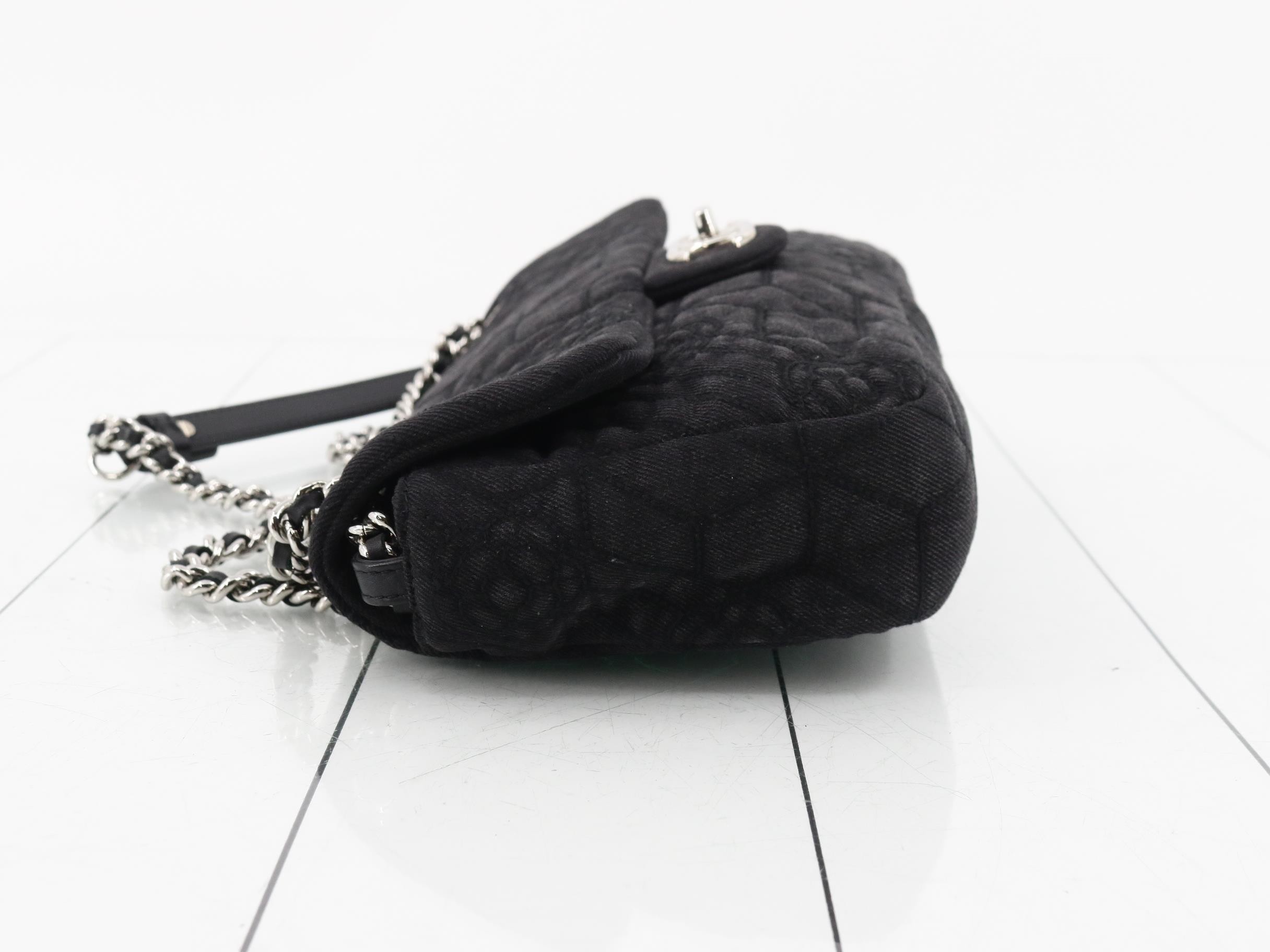 Denim chain shoulder bag — view 4