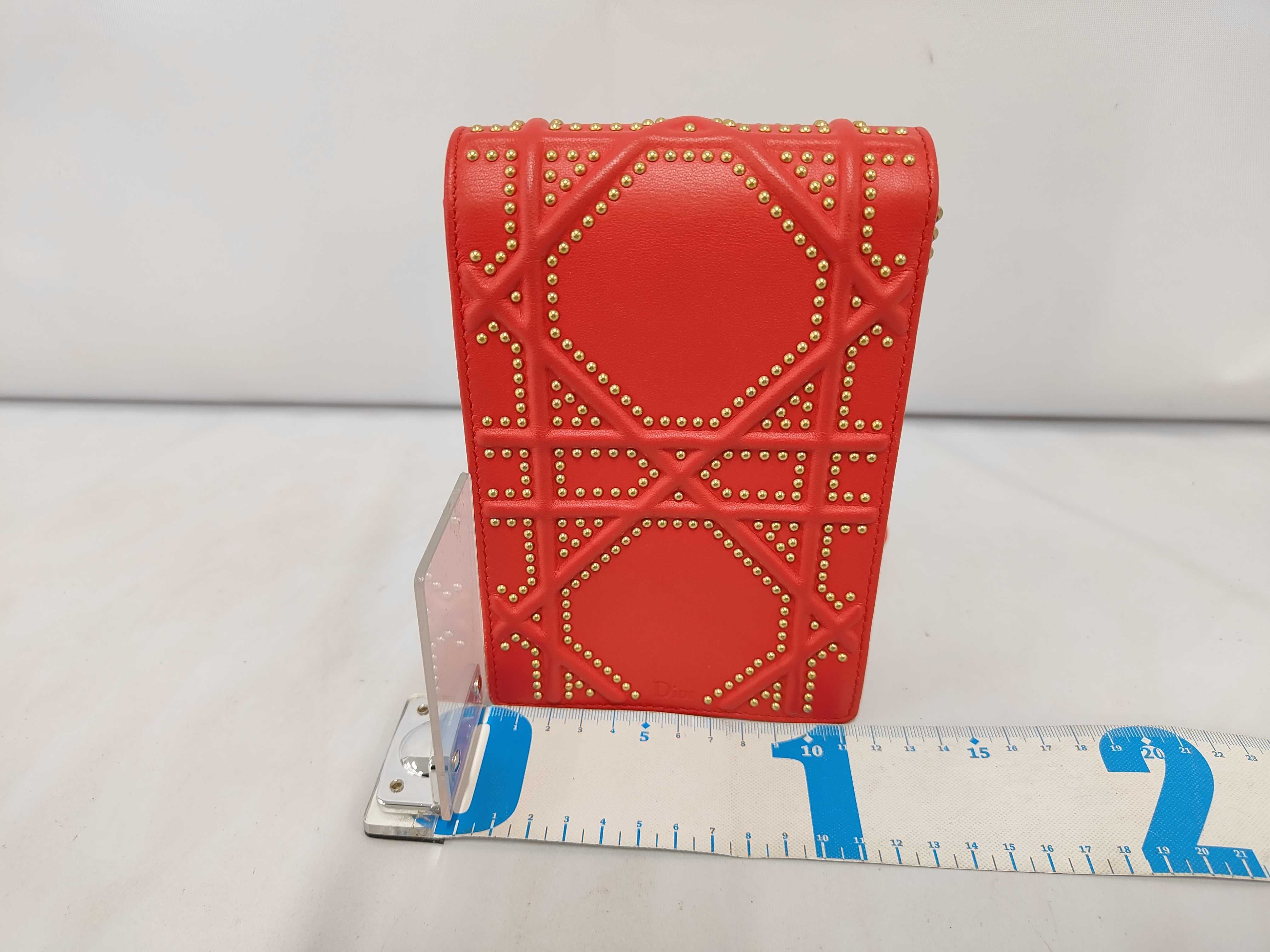 Diorama Gold Leather Studded Chain Shoulder Bag — view 4
