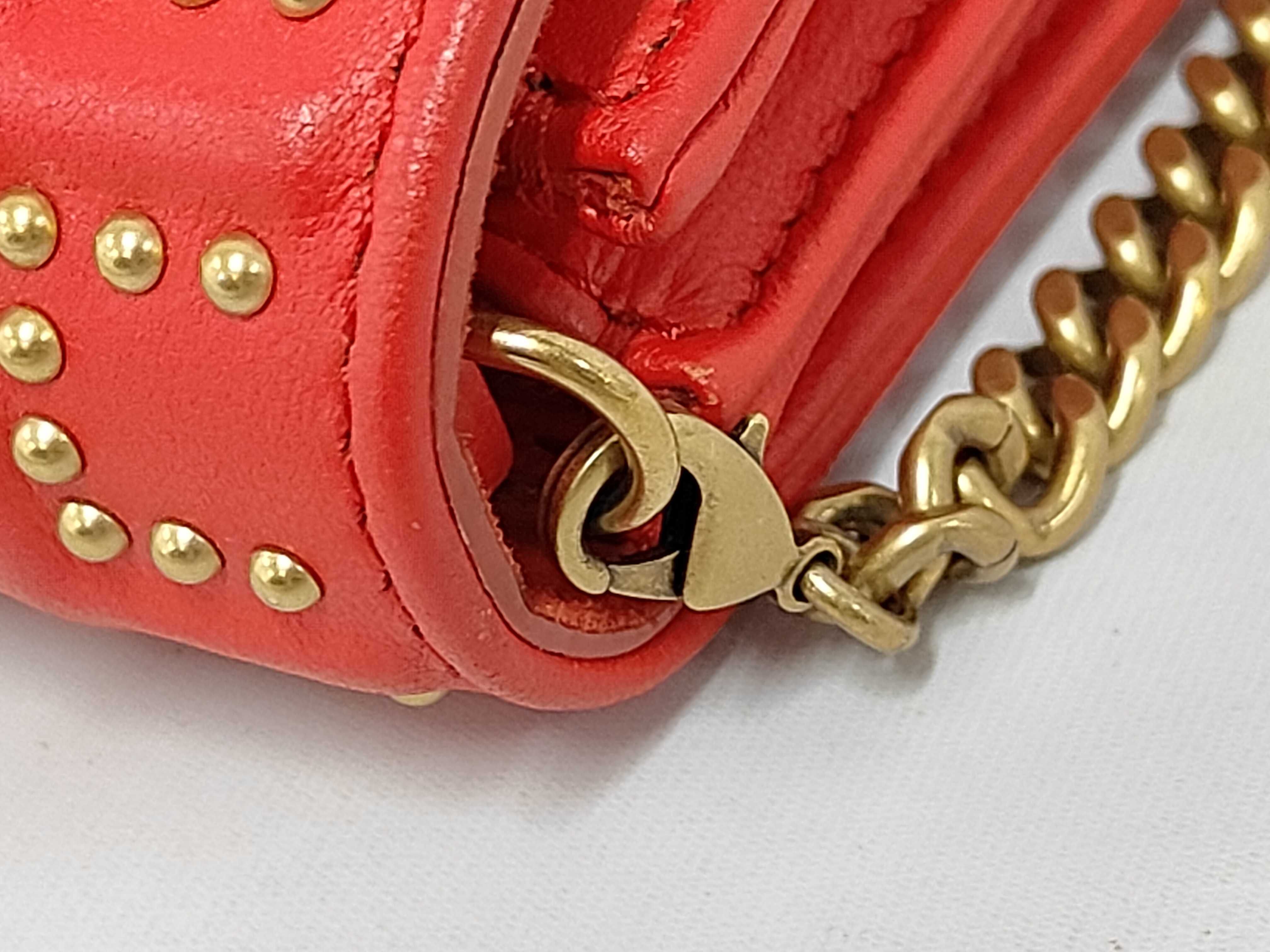 Diorama Gold Leather Studded Chain Shoulder Bag — view 9