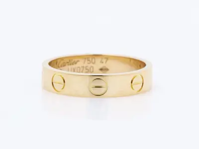 750PG Mini Love Ring, Size 47 / Width approx. 3.4mm, 2.8g