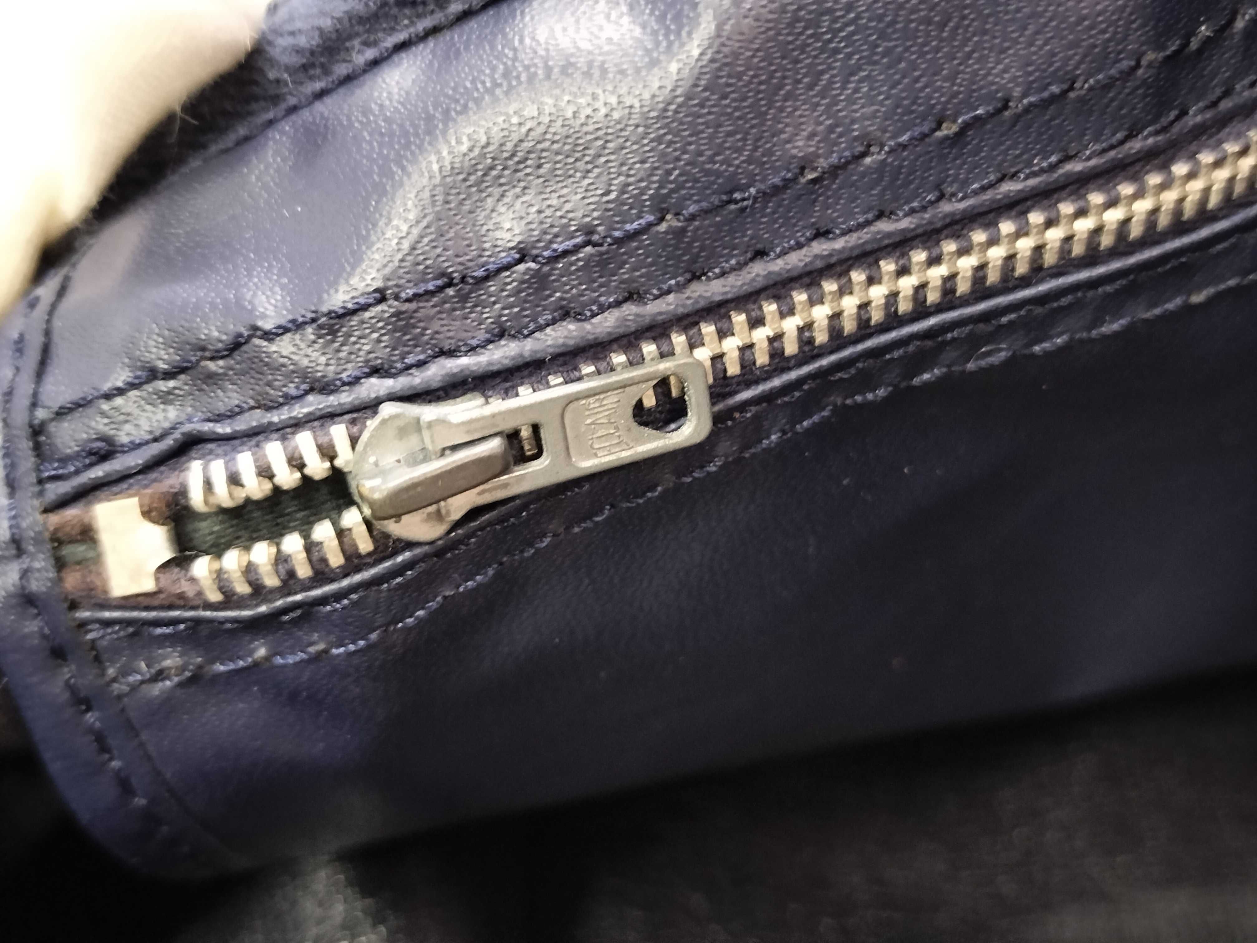 Trotter Boston Bag, Navy, Vintage Handbag — view 11