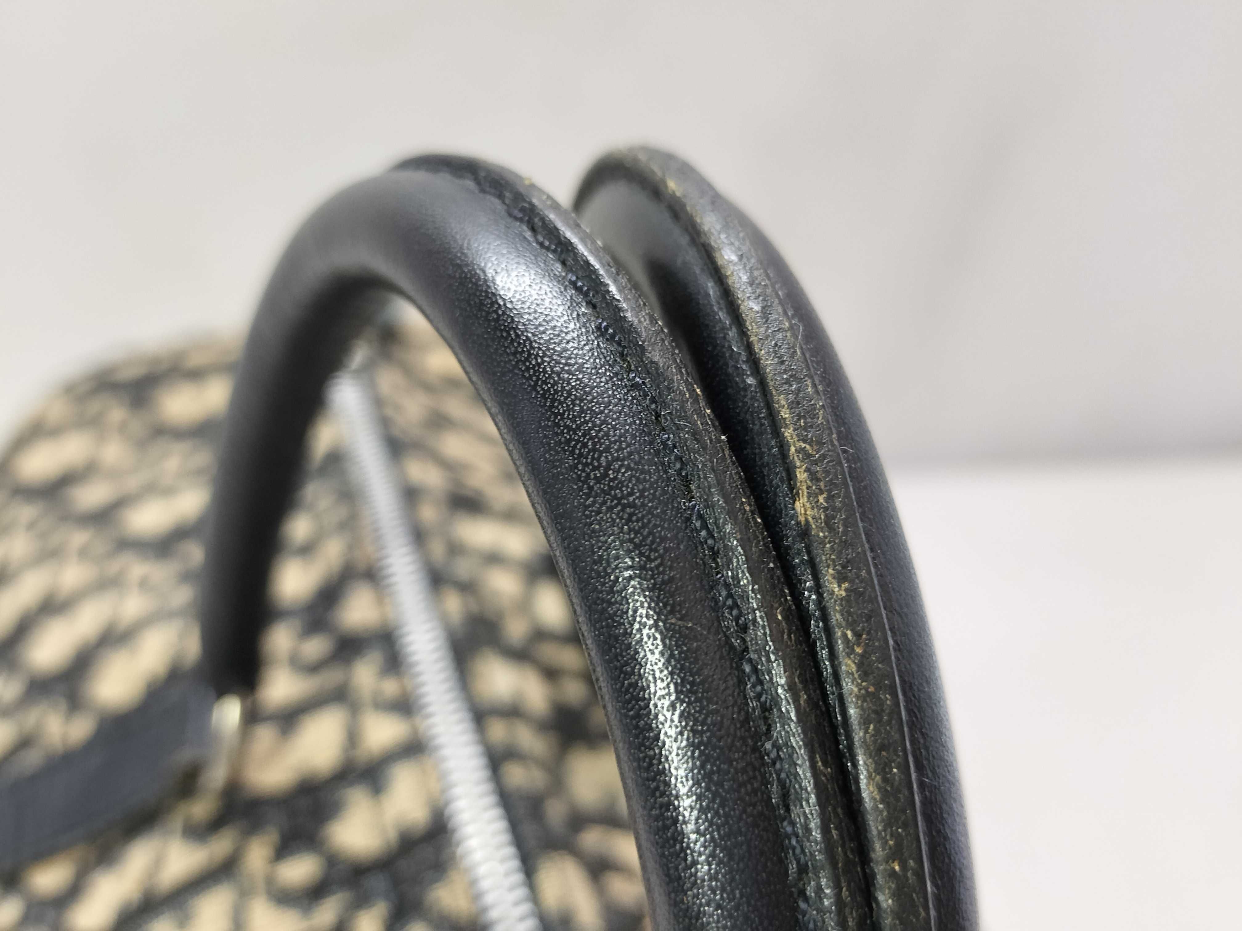Trotter Boston Bag, Navy, Vintage Handbag — view 4