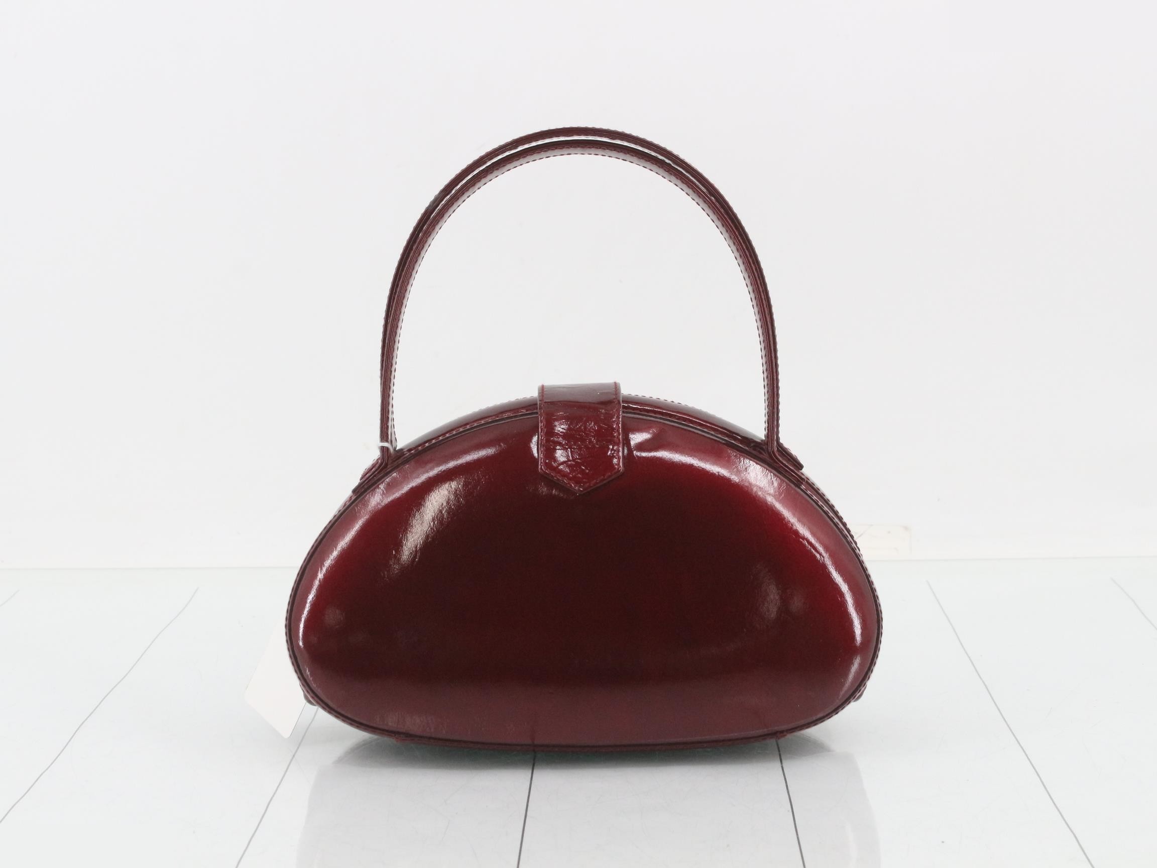 Enamel handbag, burgundy — view 2