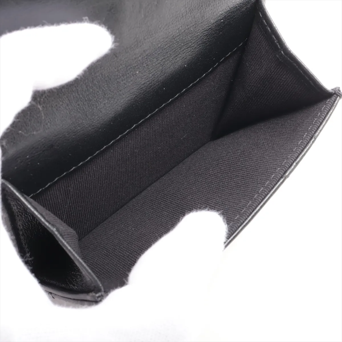19 Lambskin Compact Wallet Black x Pink Gold Hardware TTTU7T91 — view 6