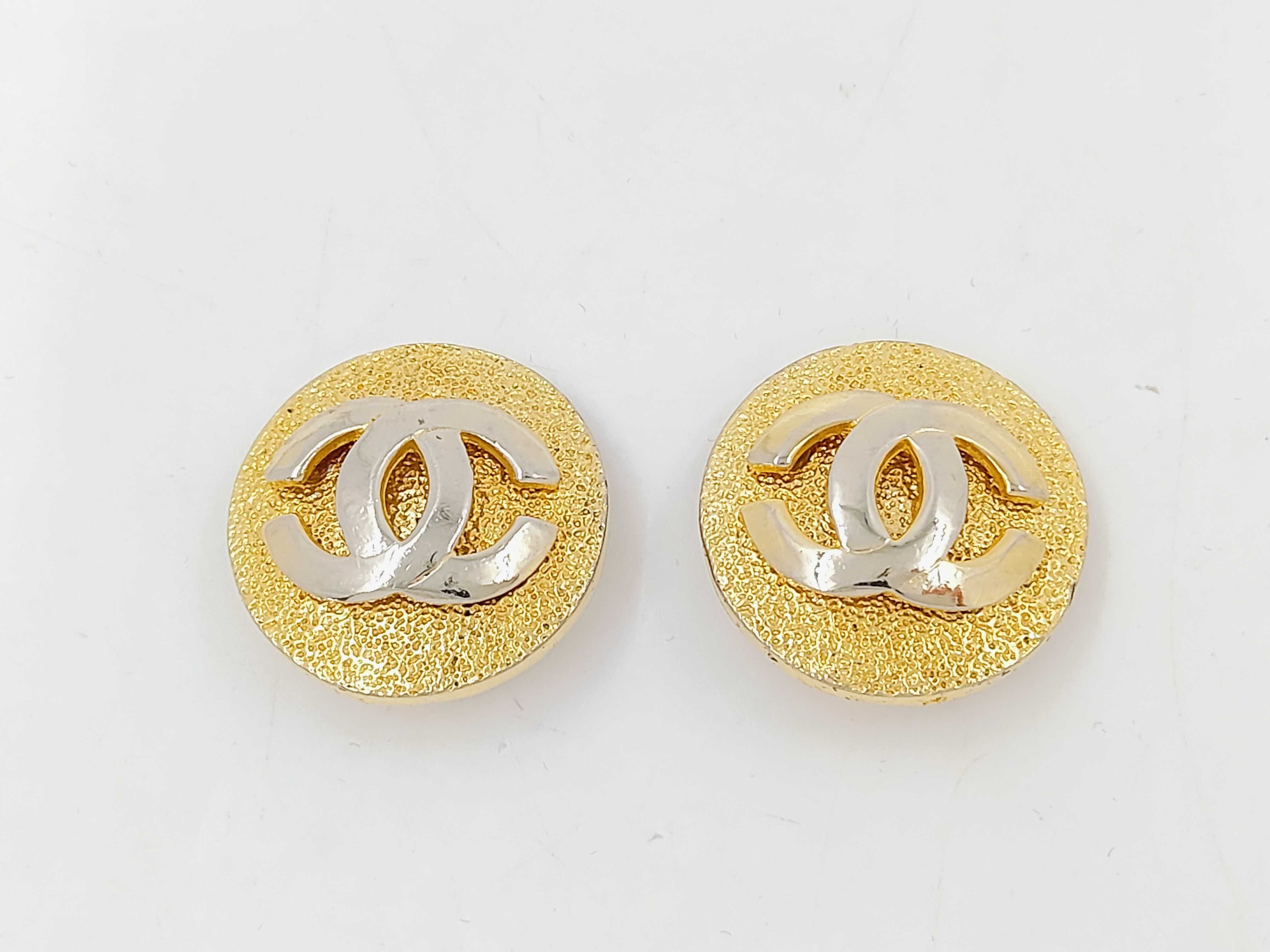 Round Coco Gold x Silver Earrings (YG)