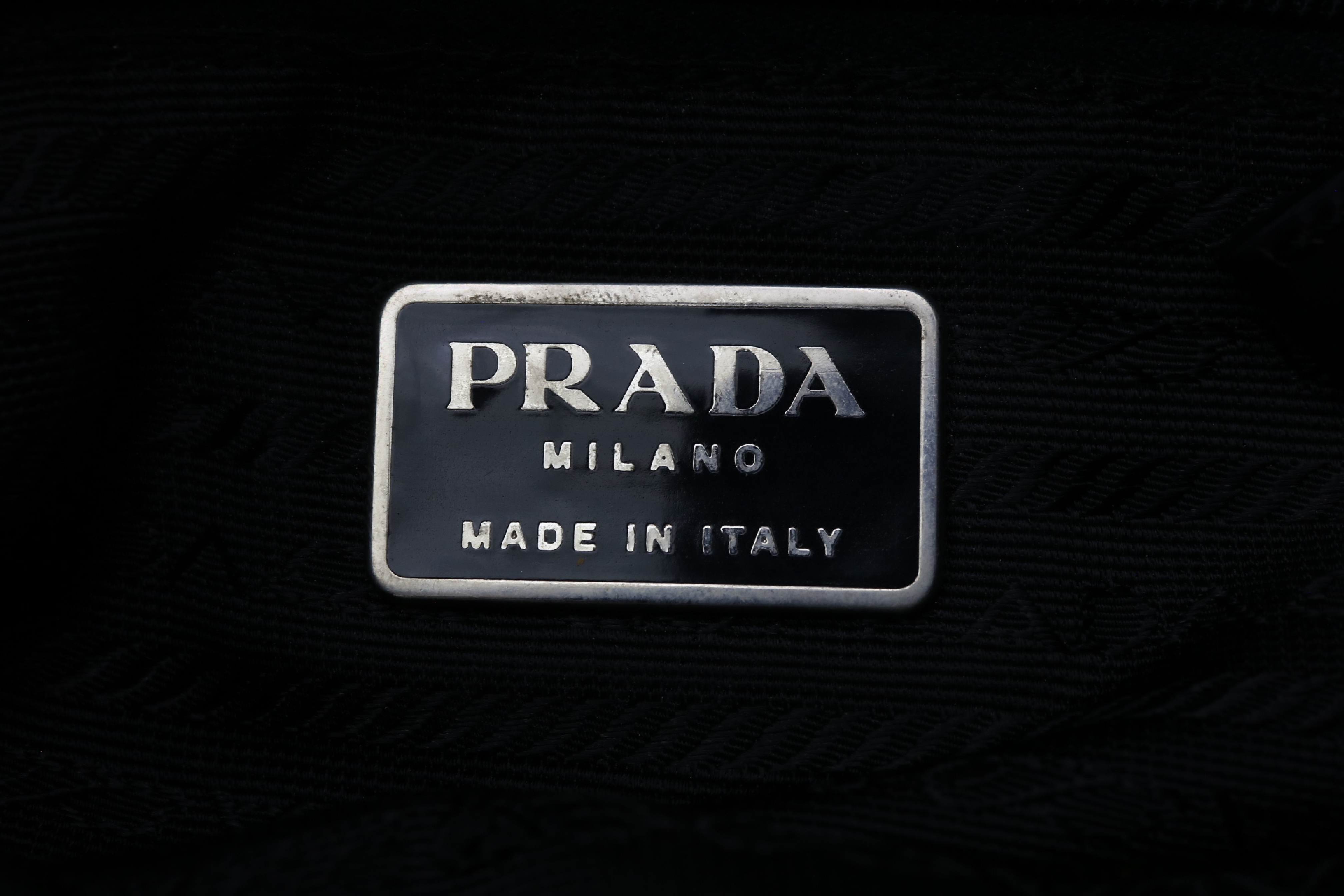 Nylon Backpack with Triangle Logo Plate — view 11