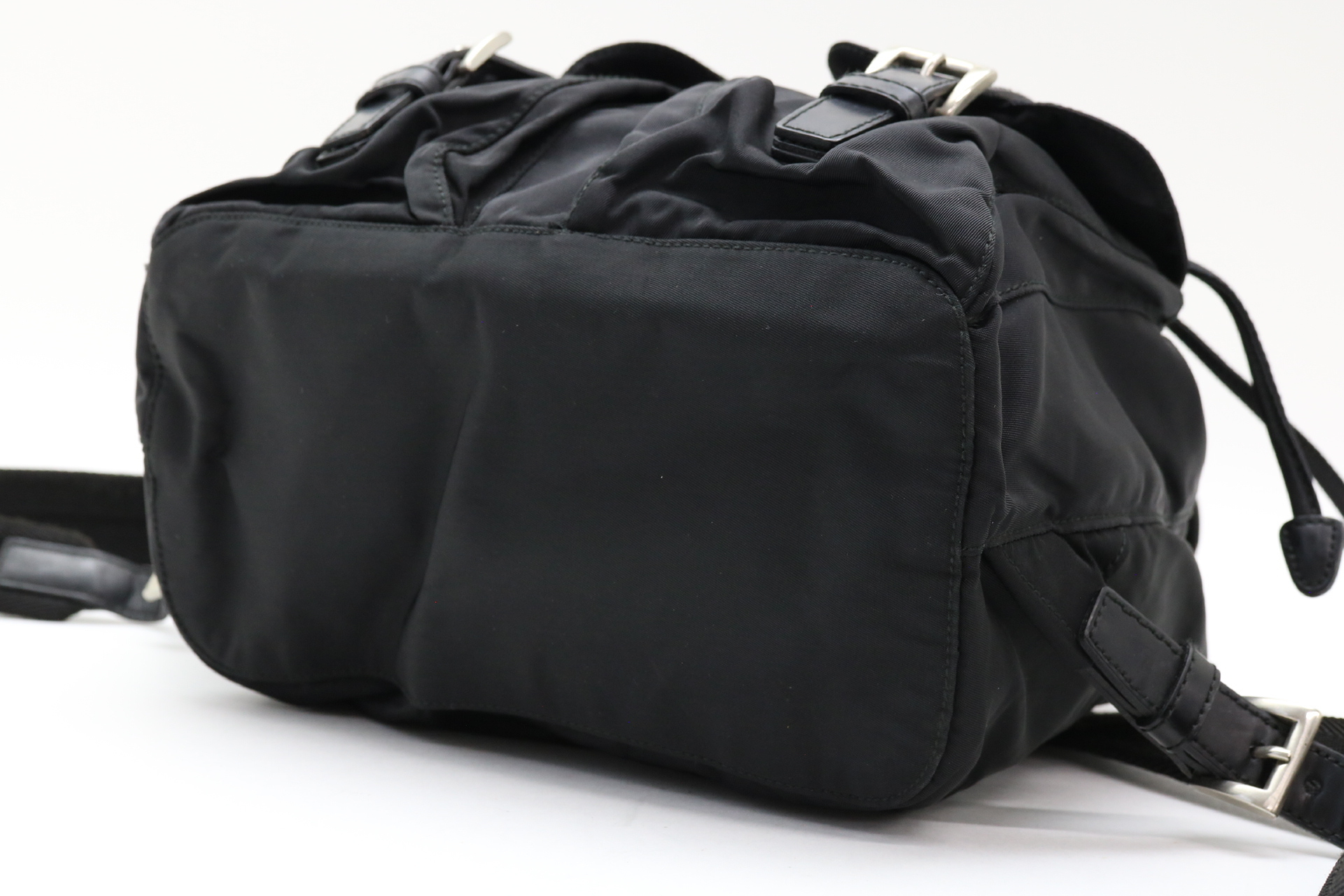 Nylon Backpack with Triangle Logo Plate — view 6