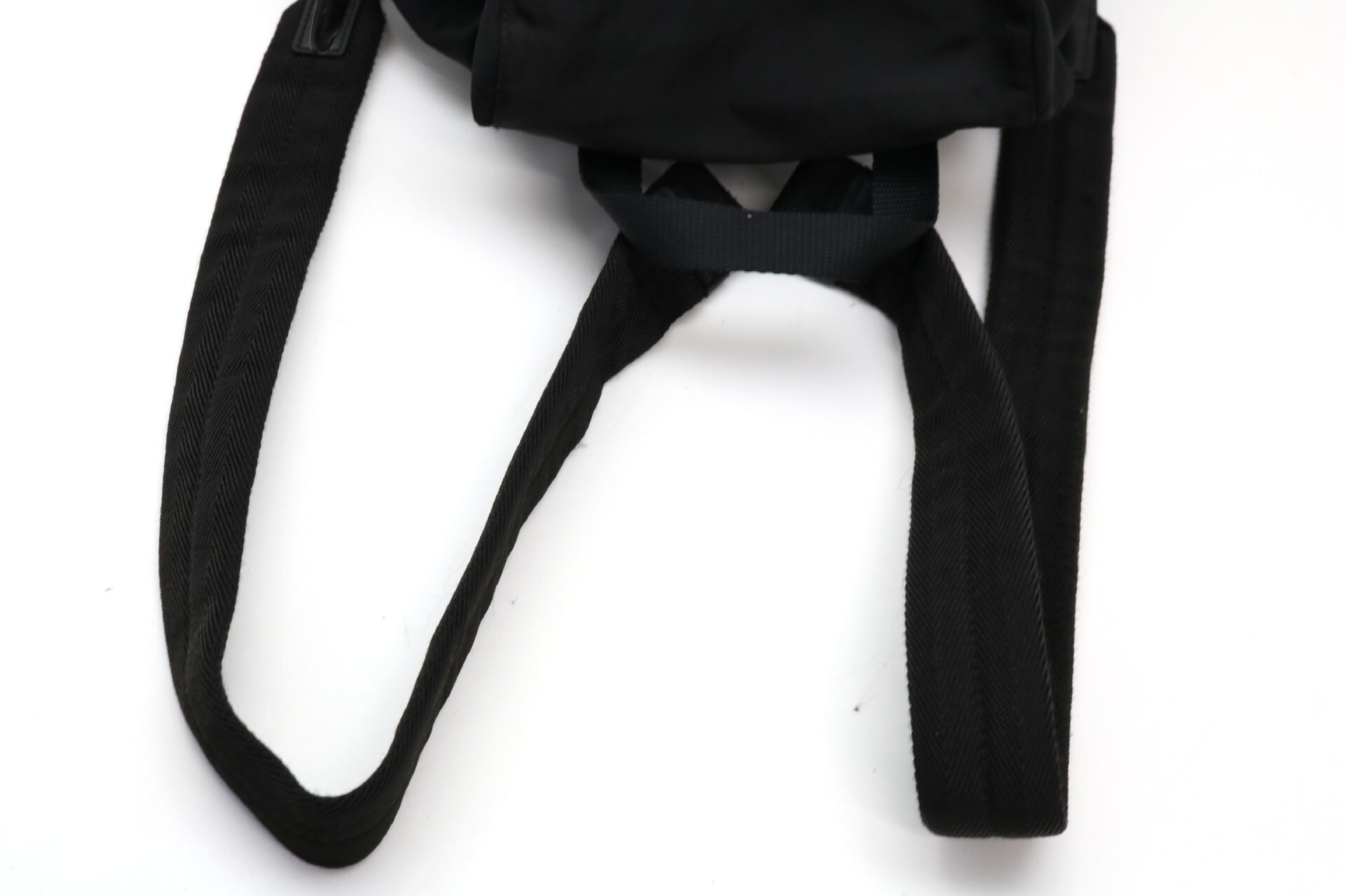 Nylon Backpack with Triangle Logo Plate — view 7