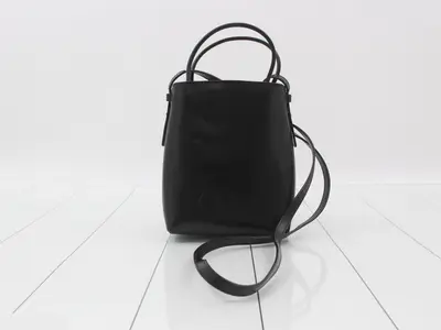 Micro Tote Bag, Calfskin, Black