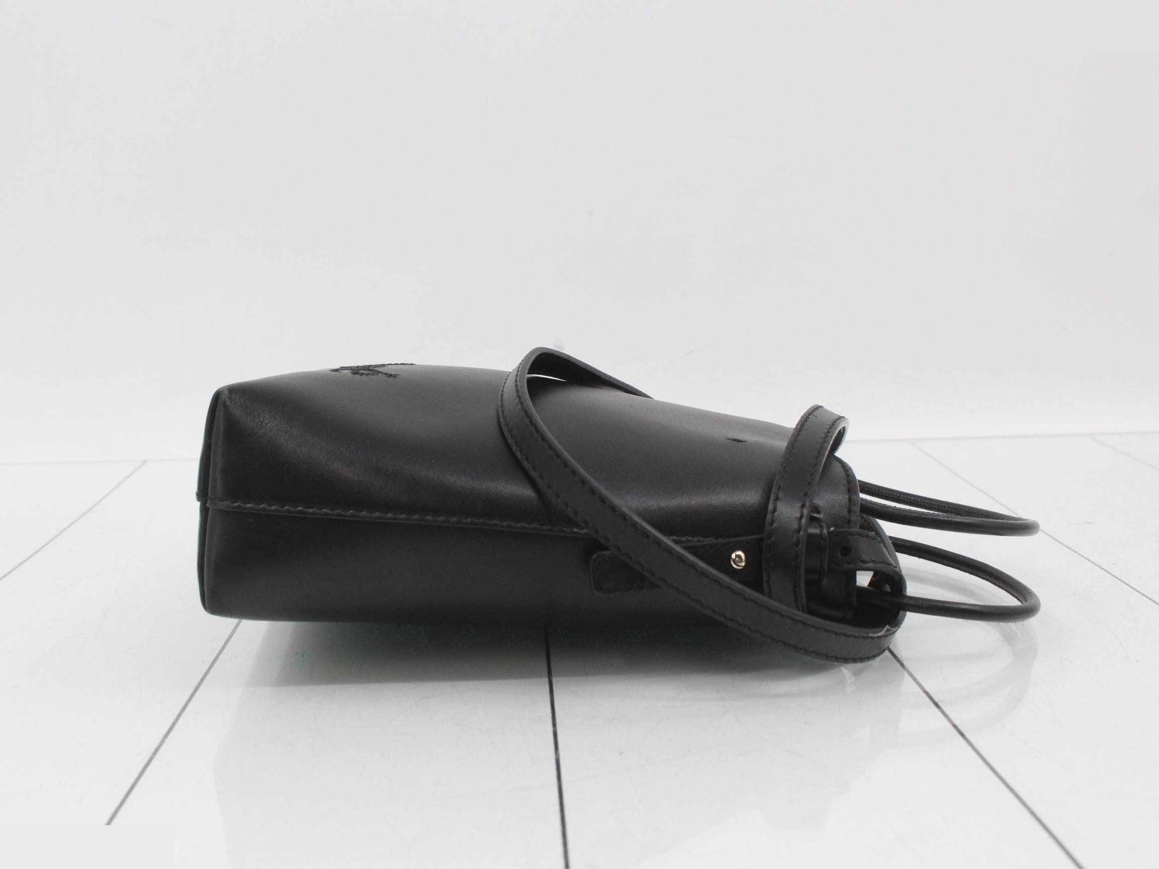 Micro Tote Bag, Calfskin, Black — view 3