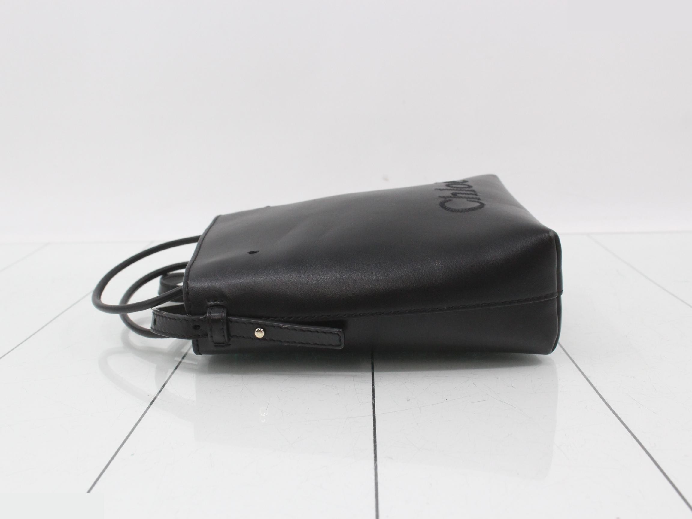 Micro Tote Bag, Calfskin, Black — view 4