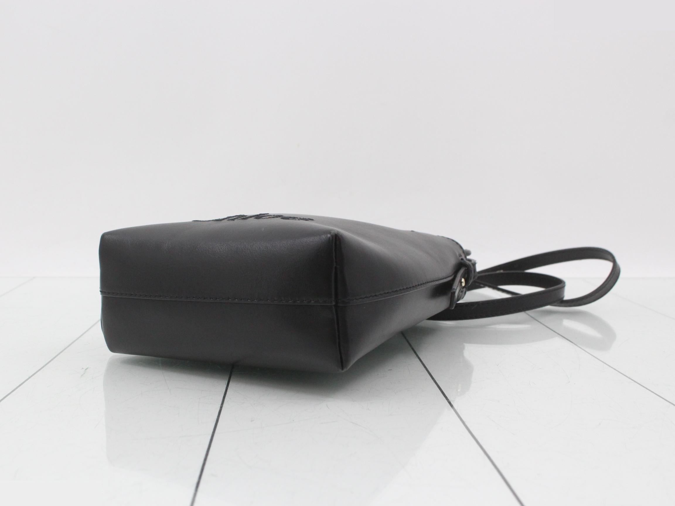 Micro Tote Bag, Calfskin, Black — view 6