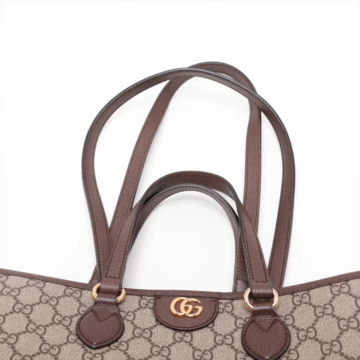 GG Supreme PVC x Leather 2-Way Tote Bag, Beige x Brown, 765043 — view 6