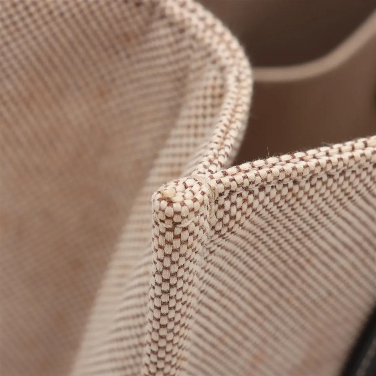 Woody Medium Canvas Tote Bag, Beige x Navy — view 11