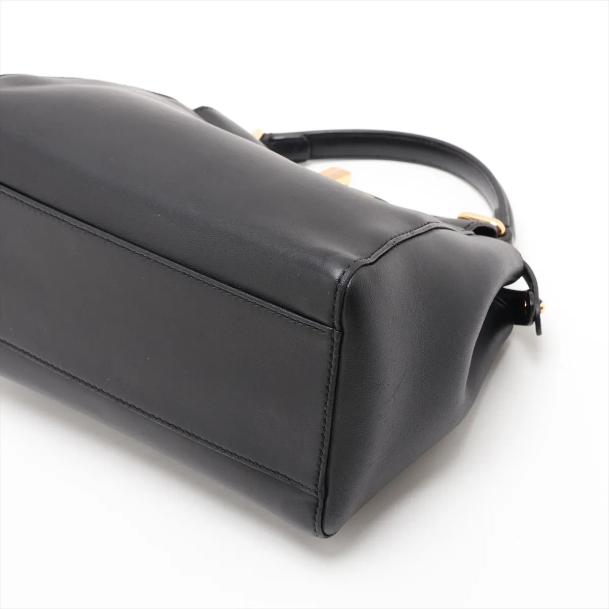 Mini Peekaboo 8BN244 Leather 2-Way Handbag, Black — view 3