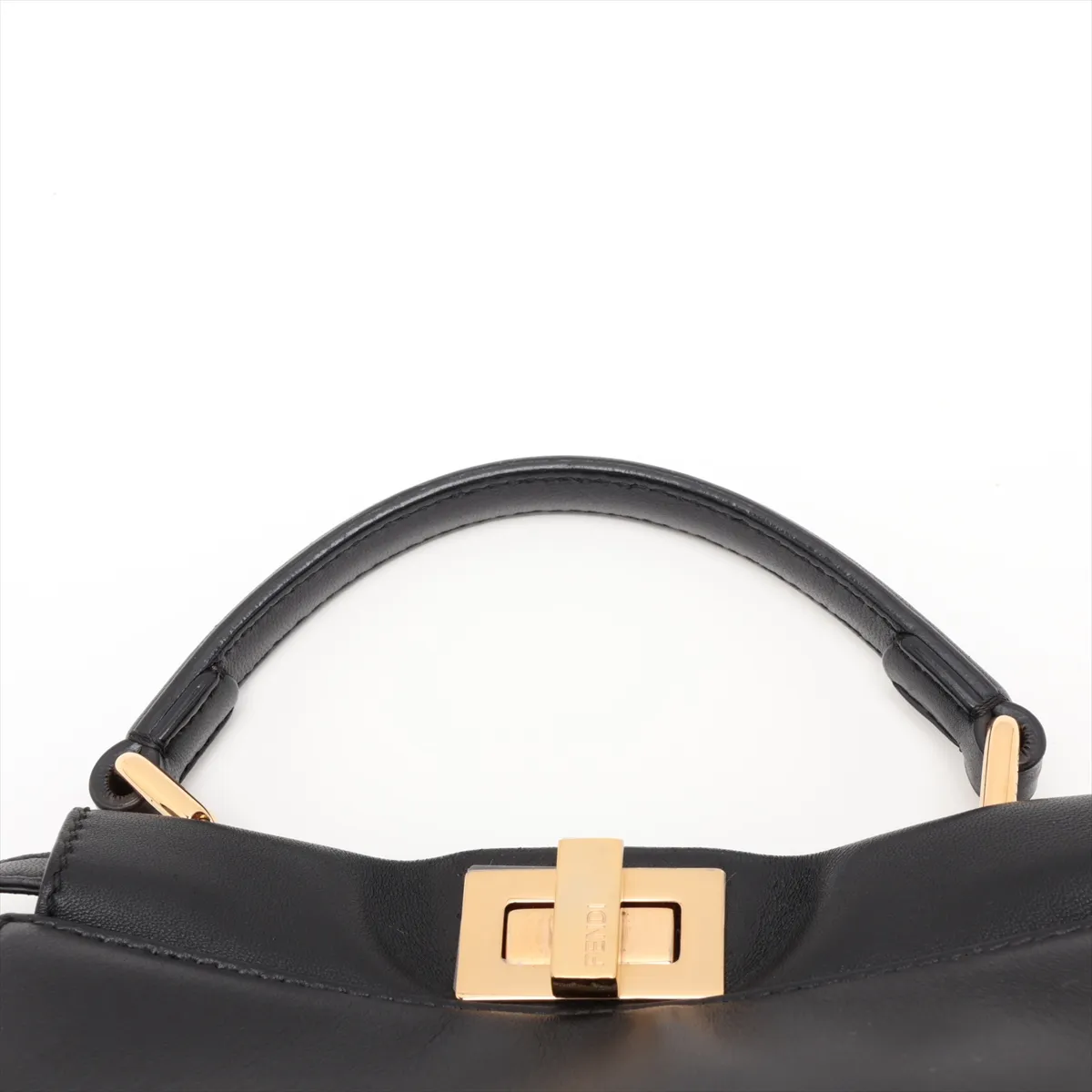Mini Peekaboo 8BN244 Leather 2-Way Handbag, Black — view 6