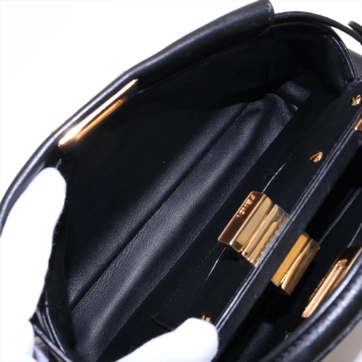 Mini Peekaboo 8BN244 Leather 2-Way Handbag, Black — view 10