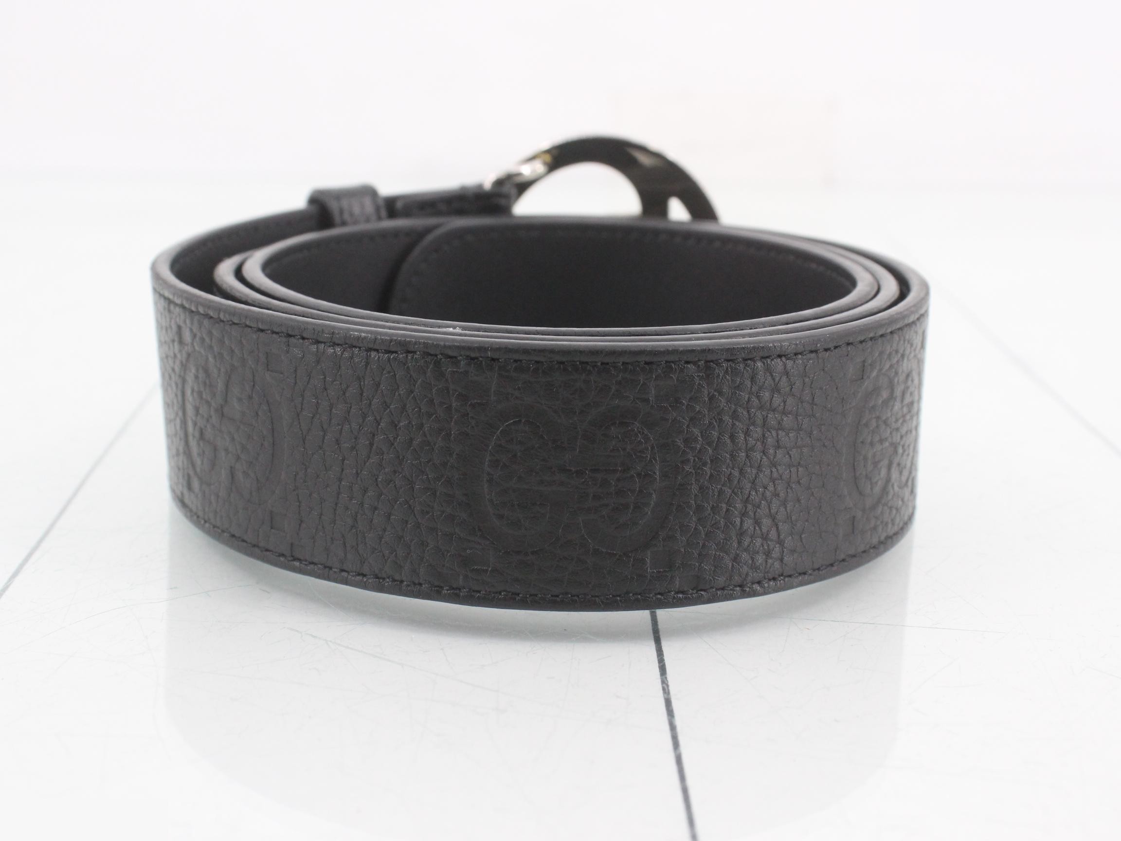 GG buckle reversible leather belt — view 2
