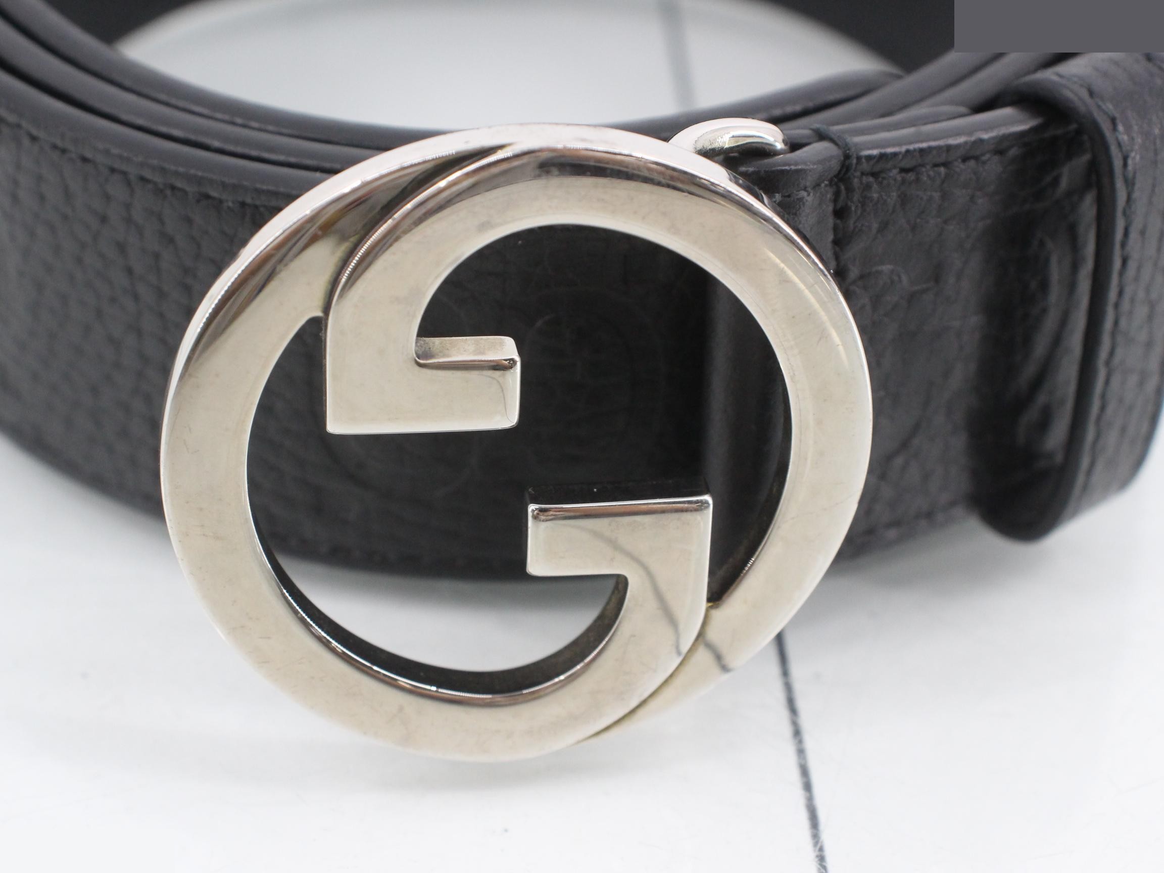 GG buckle reversible leather belt — view 3