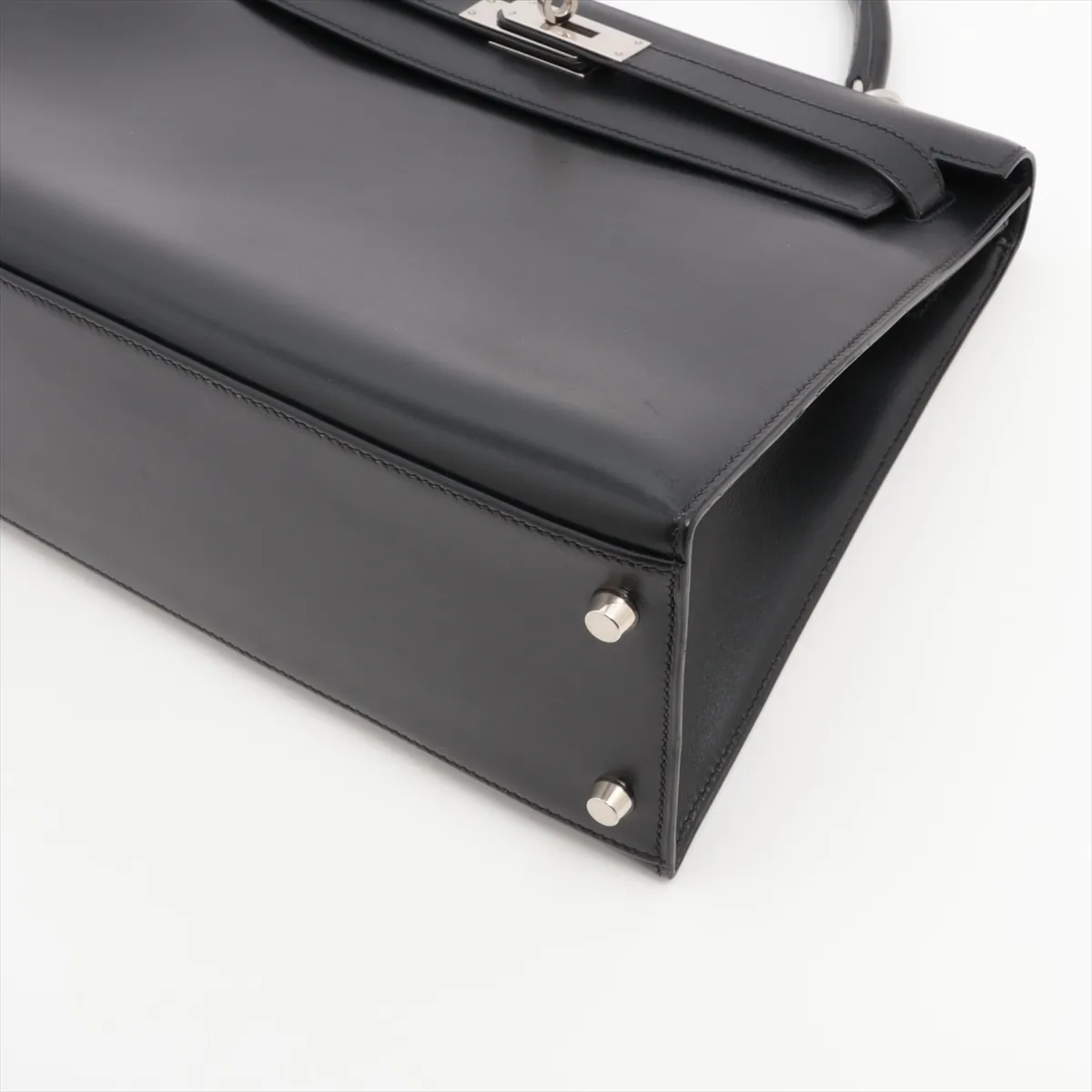 [Individually wrapped] Hermes Kelly 32 Serie Box Calf Black Silver Hardware D:2000 — view 3