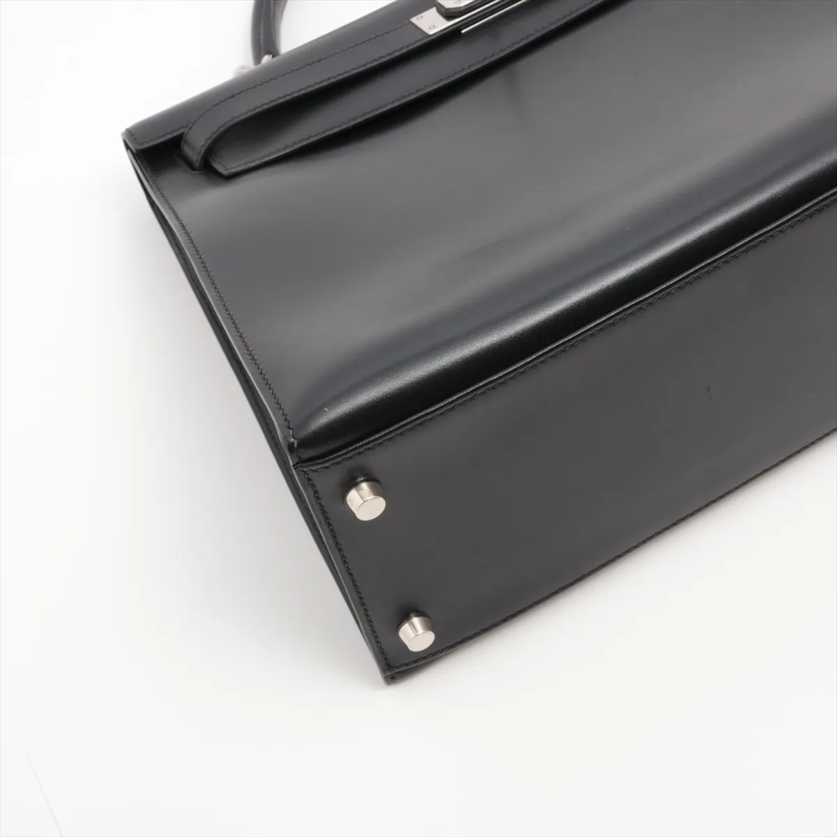 [Individually wrapped] Hermes Kelly 32 Serie Box Calf Black Silver Hardware D:2000 — view 4