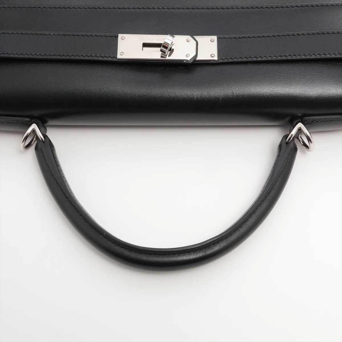 [Individually wrapped] Hermes Kelly 32 Serie Box Calf Black Silver Hardware D:2000 — view 5