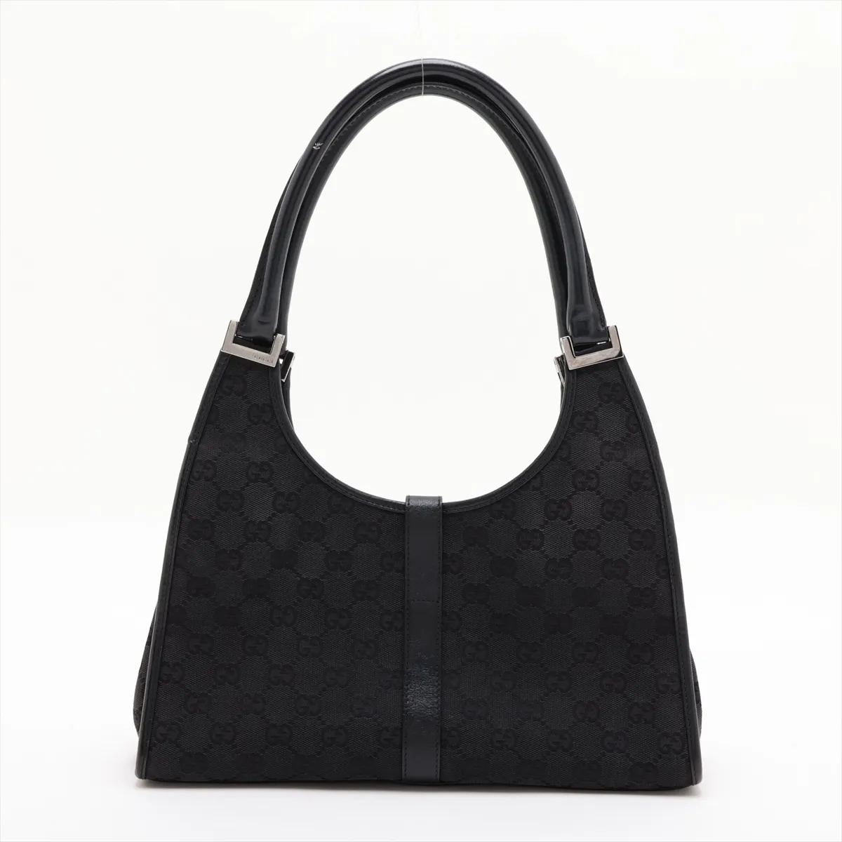 GG Canvas Jackie 01719 Canvas x Leather Shoulder Bag, Black — view 2