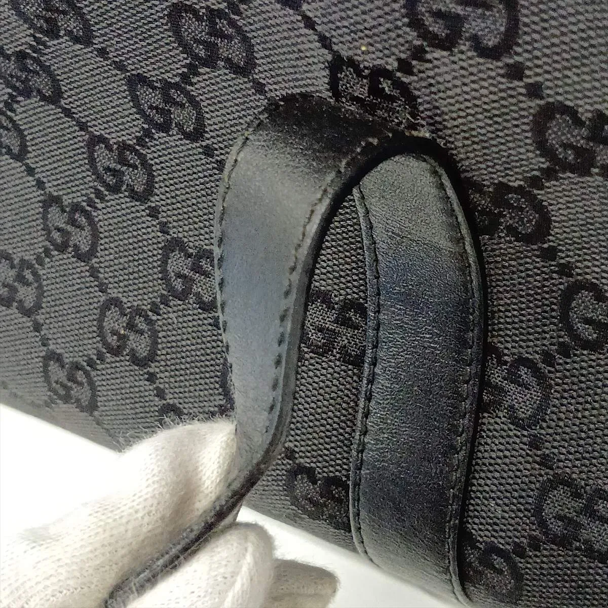 GG Canvas Jackie 01719 Canvas x Leather Shoulder Bag, Black — view 15